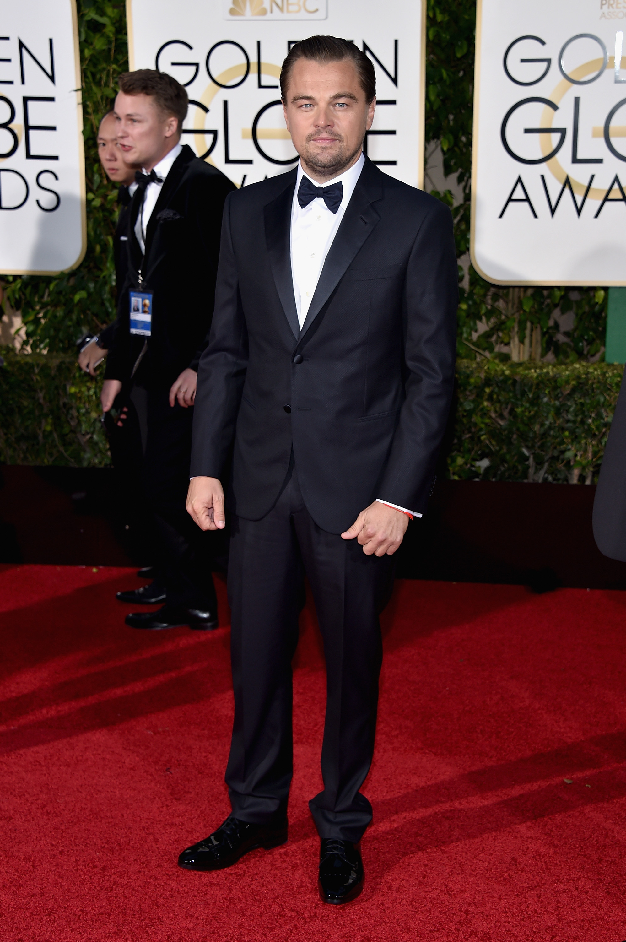 Leonardo DiCaprio arrives to the 73rd Annual Golden Globe Awards on Jan. 10, 2016 in Beverly Hills.