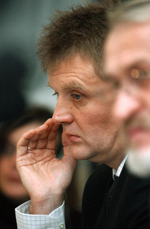 Alexander Litvinenko, a former Russian intelligence agent, and later a political refugee in Britain, giving a press conference  in London on Sept. 14, 2004 (AFP/Getty Images)