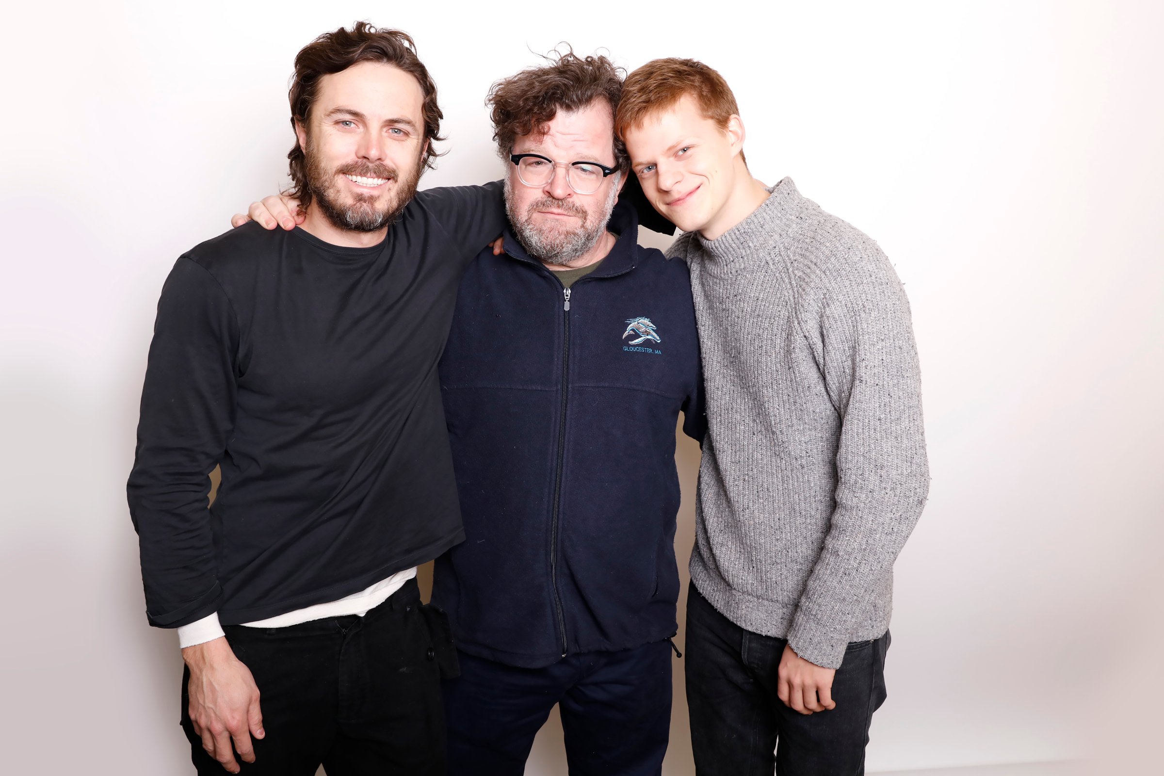 Director Kenneth Lonergan poses with actors Casey Affleck, left, and Lucas Hedges for a portrait to promote the film "Manchester by the Sea" during the Sundance Film Festival on Jan. 24, 2016 in Park City, Utah.