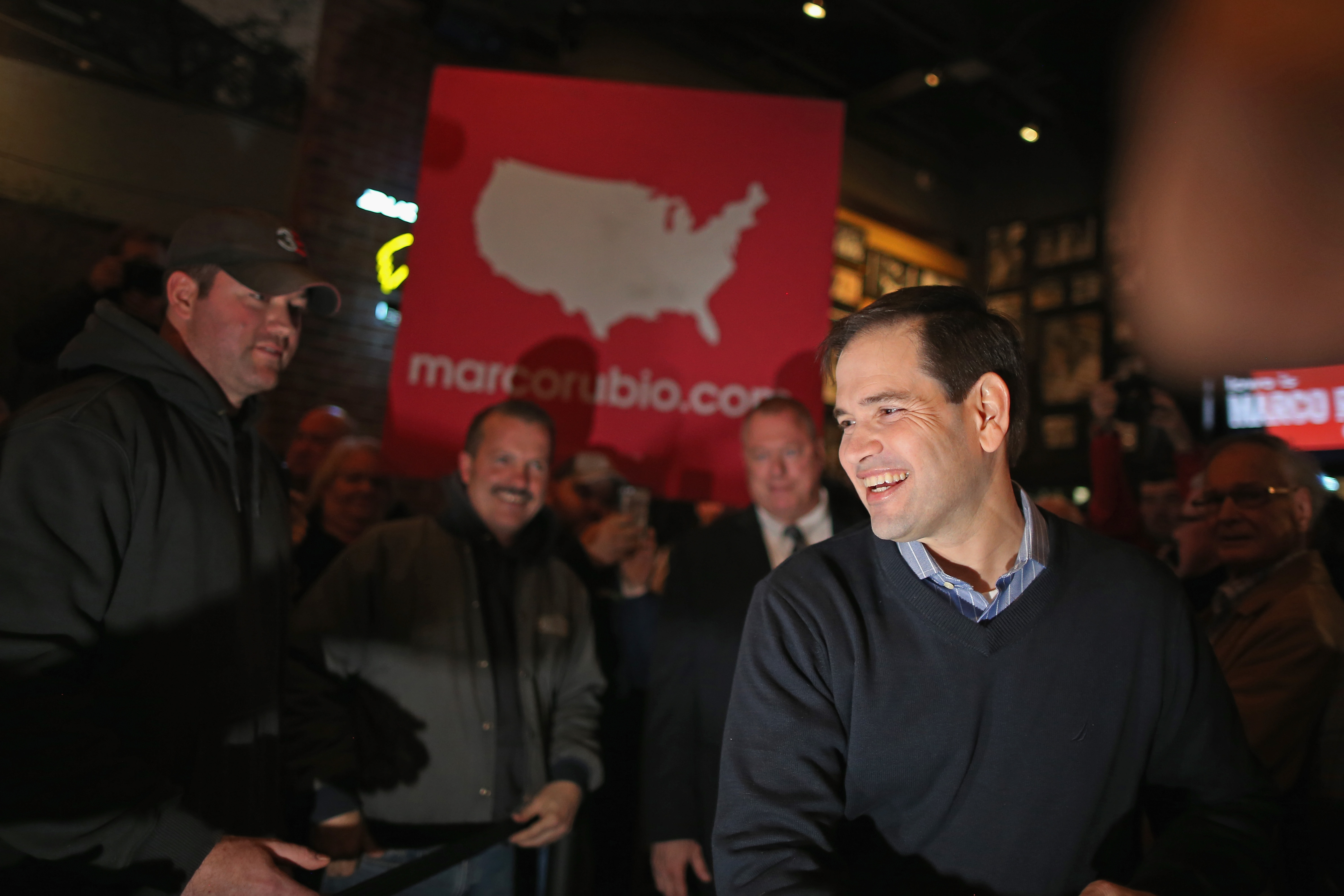 Republican presidential candidate Sen. Marco Rubio  speaks to guests and supporters during a campaign rally on Jan. 27, 2016 in West Des Moines, Iowa. (Christopher Furlong—Getty Images)