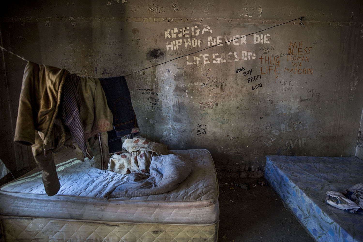 A room that houses several African migrants, July 17, 2015.