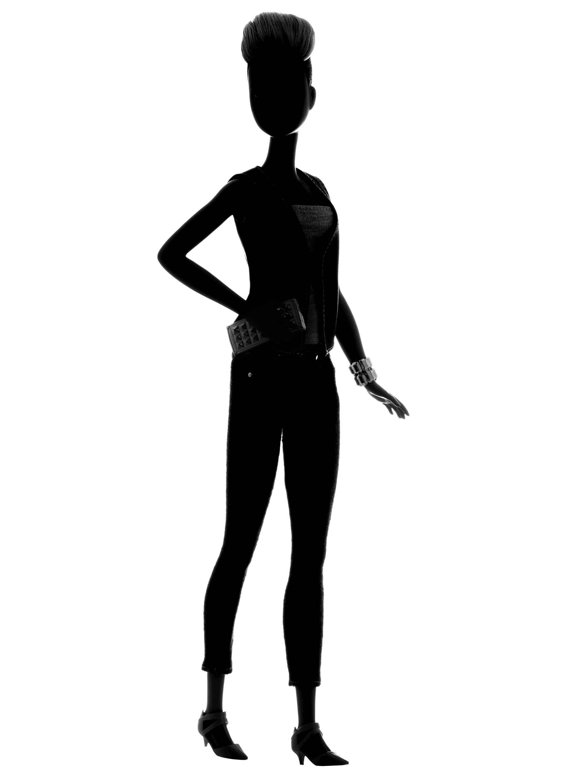 A silhouette of Mattel's new Tall Barbie