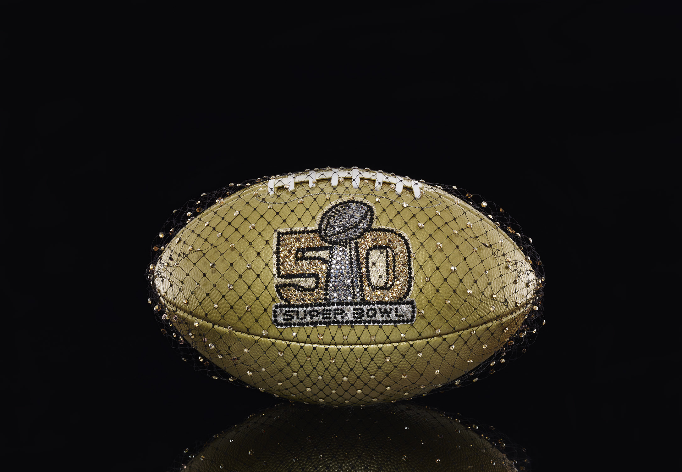 Super Bowl 50 bespoke designer footballs designed by noted fashion designers