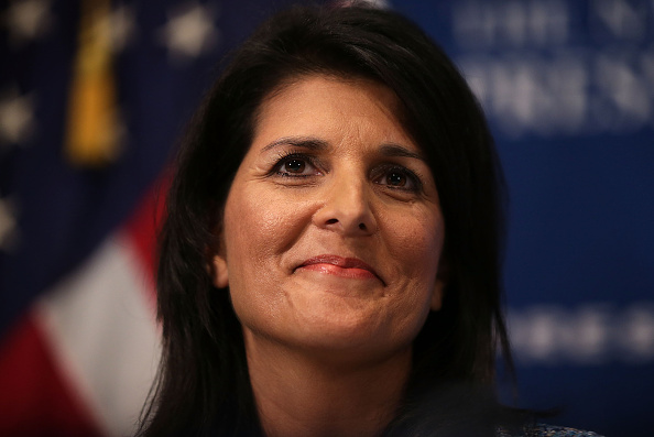South Carolina Governor Nikki Haley addresses a Newsmaker Luncheon at the National Press Club September 2, 2015 in Washington, DC.