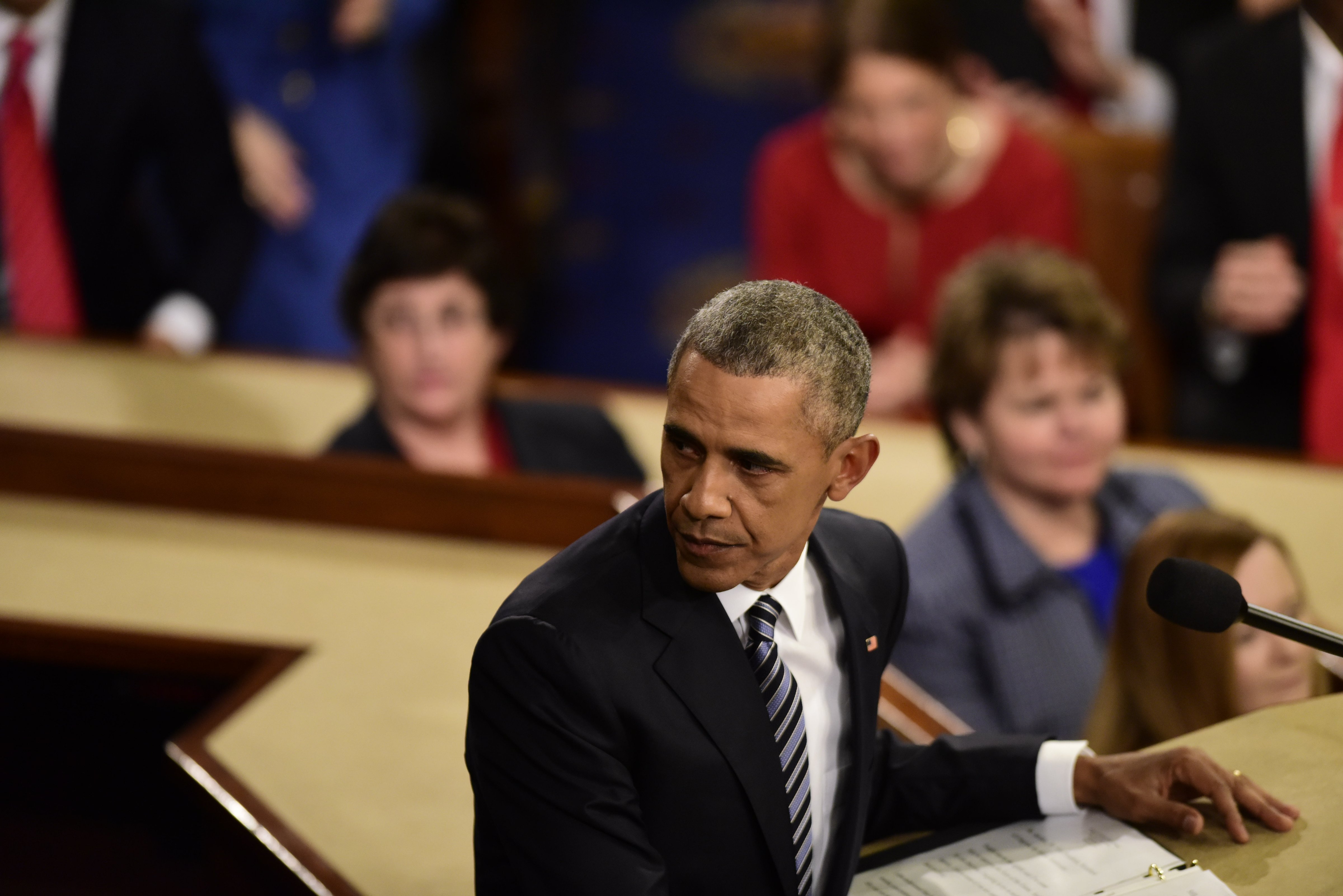 President Obama delivers his State of the Union address on Jan. 12, 2016 at the US Capitol in Washington, DC. (Melina Mara—The Washington Post/Getty Images)