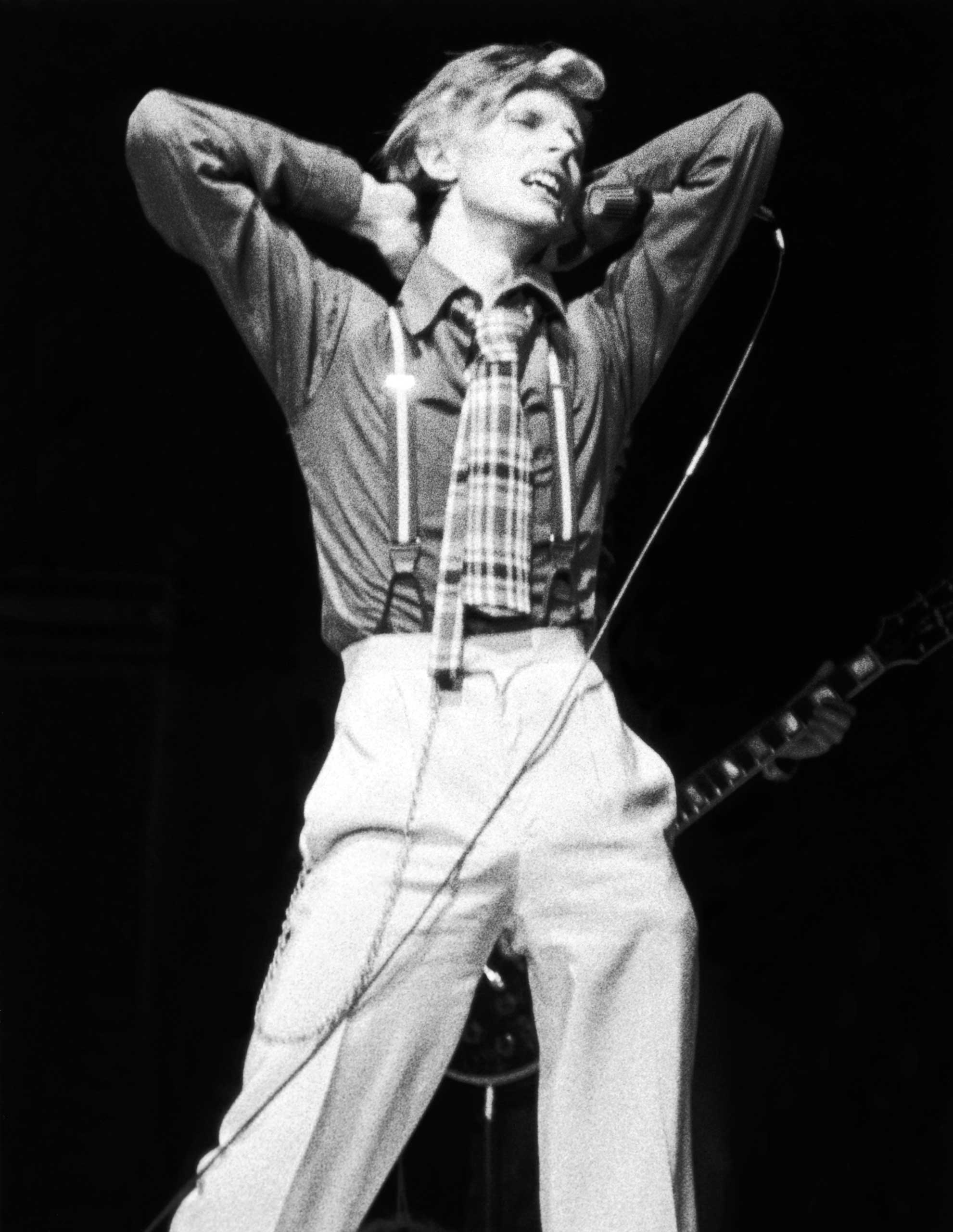 David Bowie performing on stage at Radio City Music Hall, NYC. 1974.