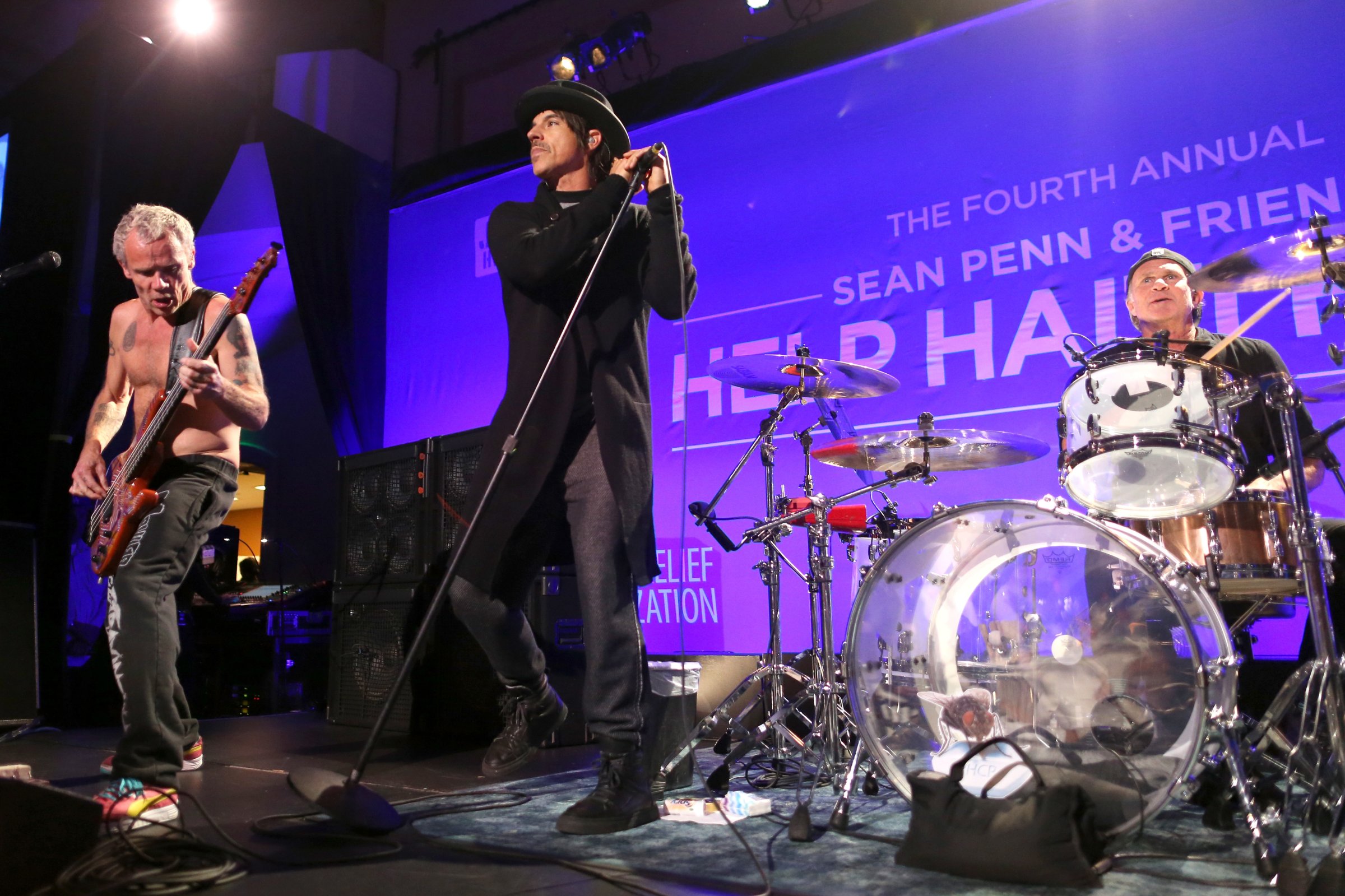 Red Hot Chili Peppers performing at the 4th Annual Sean Penn & Friends HELP HAITI HOME Gala Benefiting J/P Haitian Relief Organization on Jan. 10, 2015 in Los Angeles.