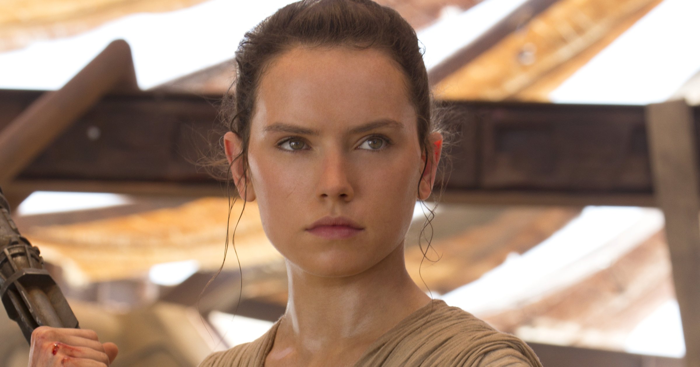 Daisy Ridley as Rey in Star Wars: The Force Awakens.