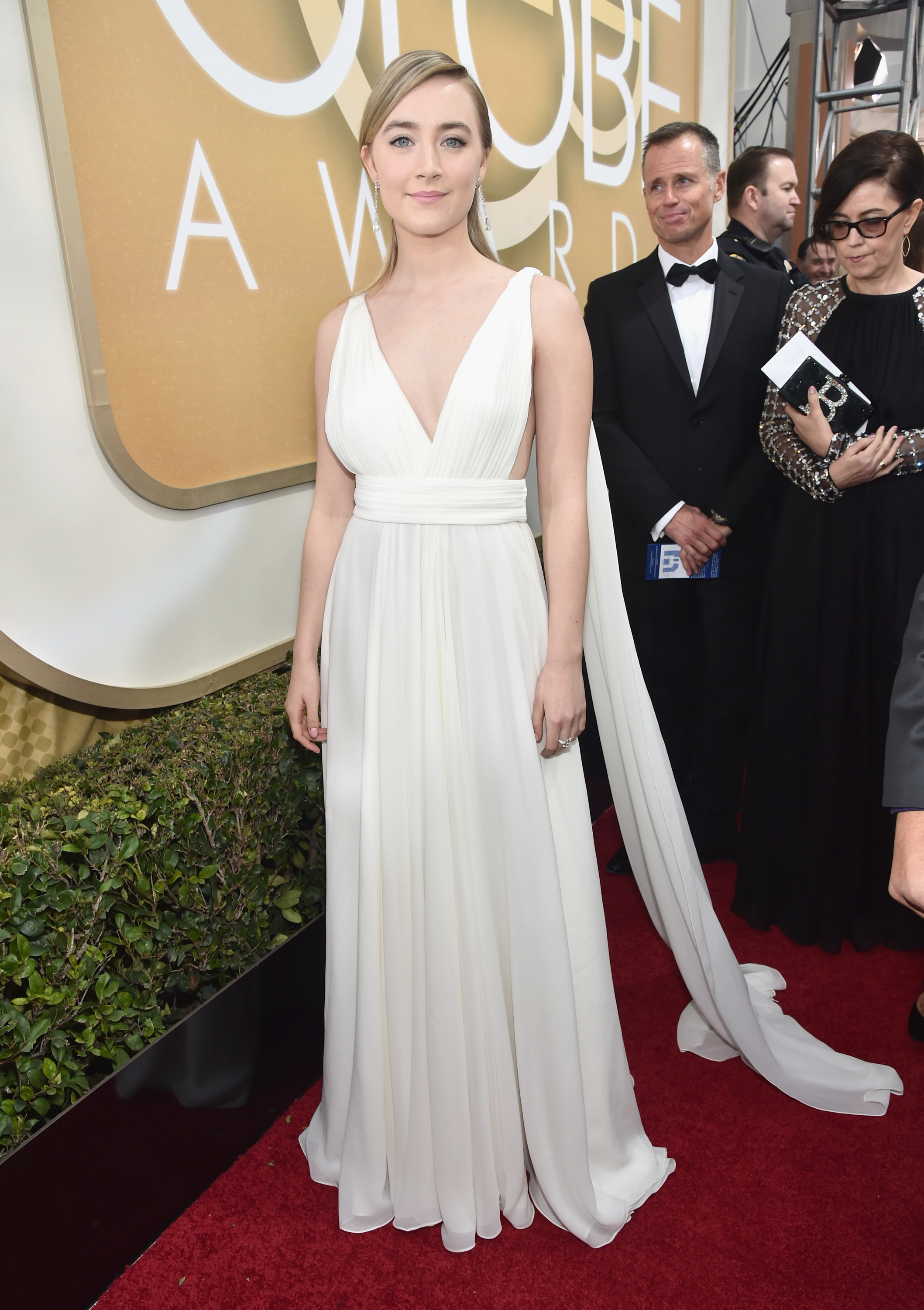 Saoirse Ronan arrives to the 73rd Annual Golden Globe Awards on Jan. 10, 2016 in Beverly Hills.