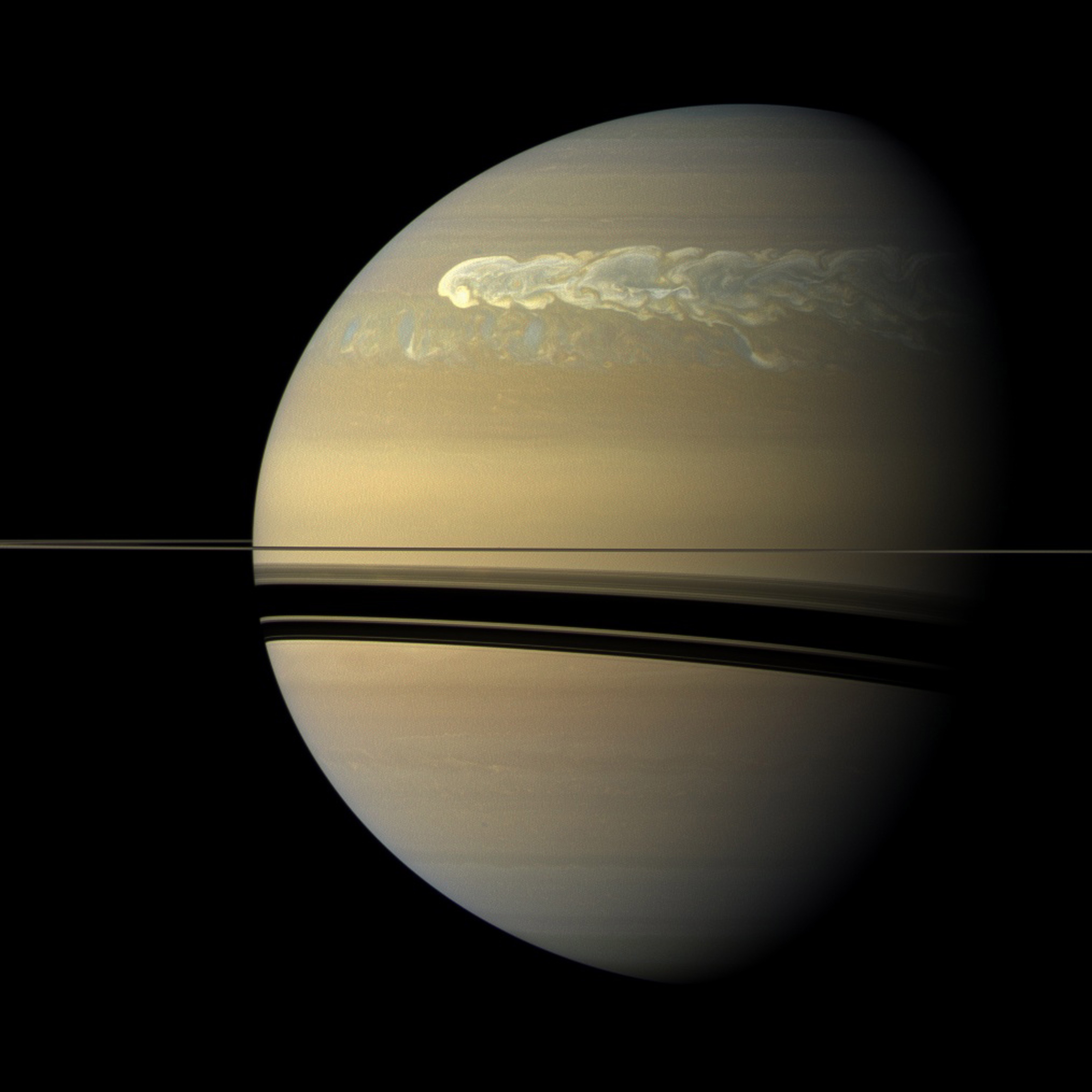 Saturn in a true-color view from NASA's Cassini spacecraft. (Universal History Archive/Getty Images)