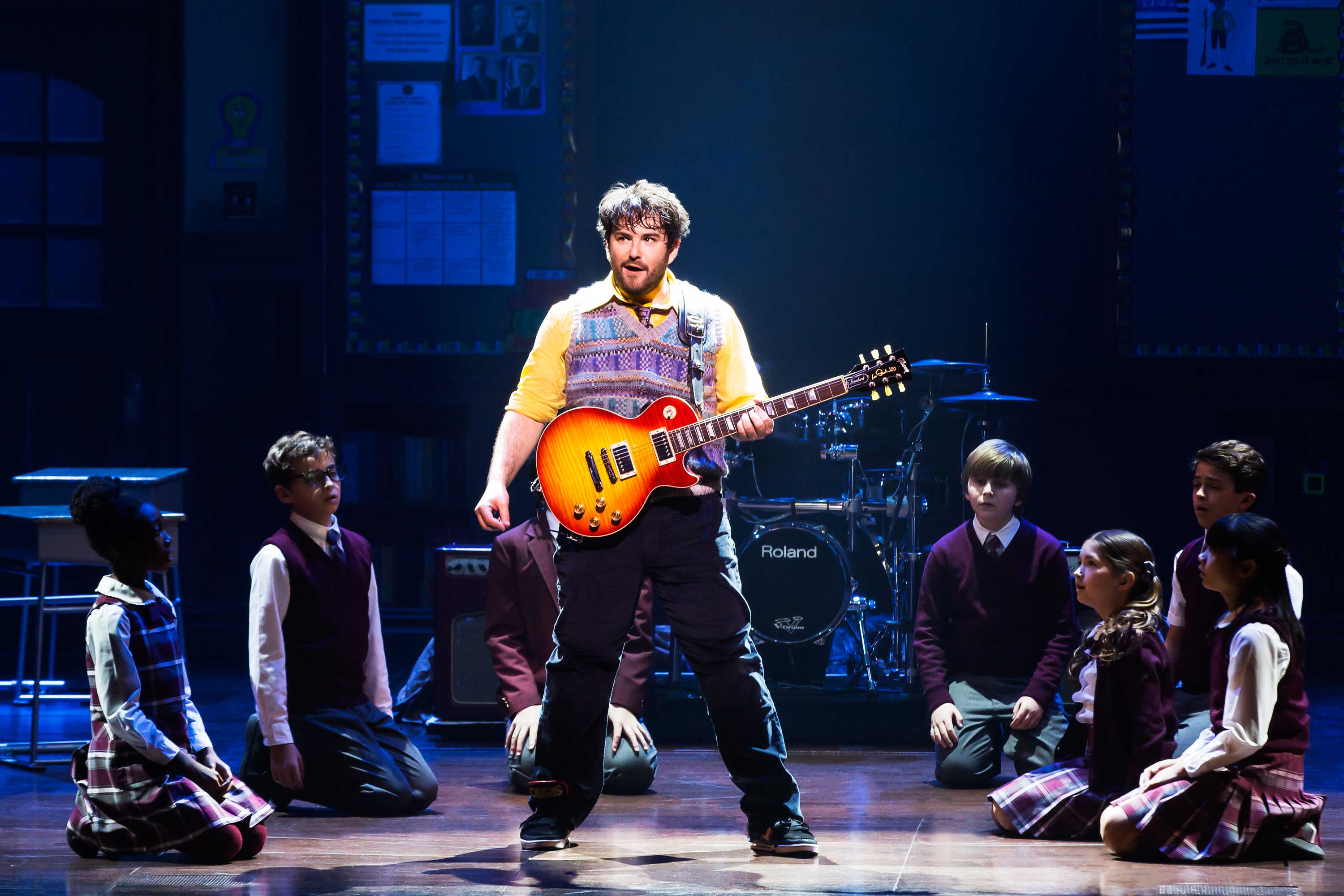 Alex Brightman tackles the Jack Black role in the musical School of Rock (Matthew Murphy)
