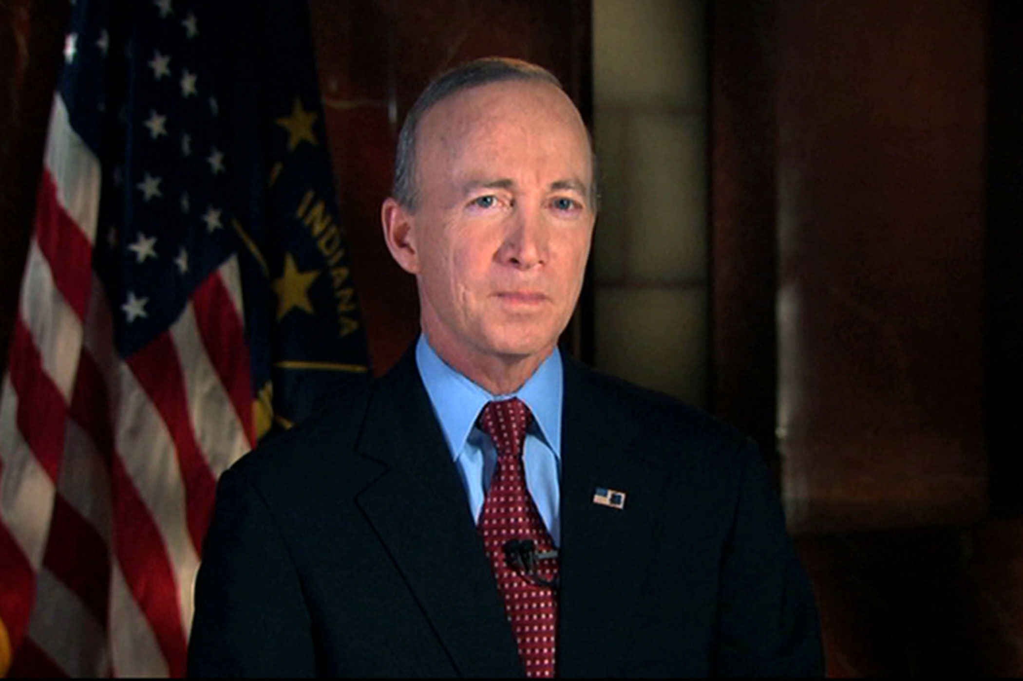 This still image from video shows Indiana Gov. Mitch Daniels delivering the Republican response to President Barack Obama's State of the Union address in Washington on Jan. 24, 2012.