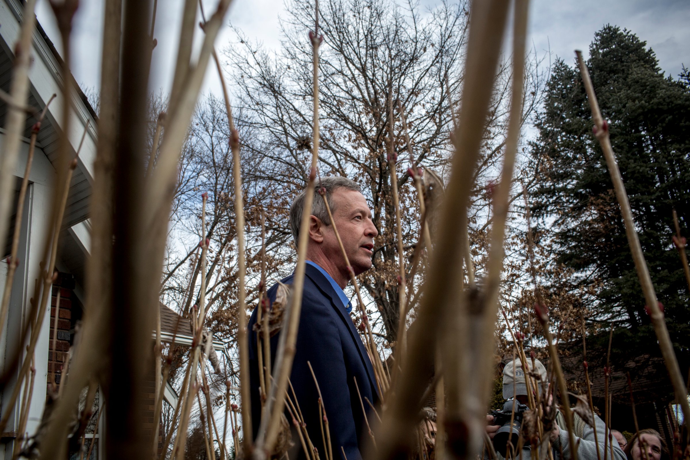 Martin O'Malley held a canvas launch at a supporter's home in Johnston, Iowa on Sunday afternoon,January 31rst. (Natalie Keyssar for TIME)