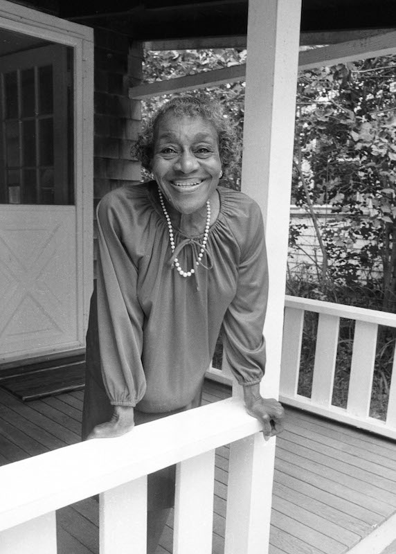 Dorothy West poses for the photographer at her home in Oak Bluffs, Mass., Aug. 5, 1989. (Stephen Rose&mdash;Getty Images)