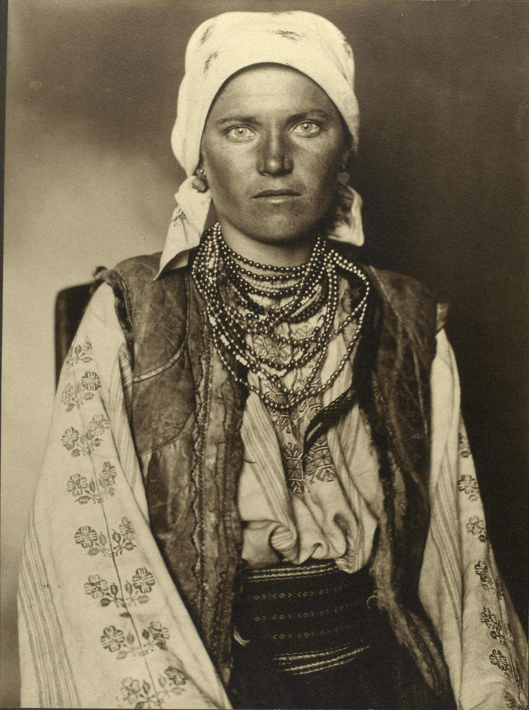 Portrait of a Ruthenian woman at the Ellis Island Immigration Station, 1906.