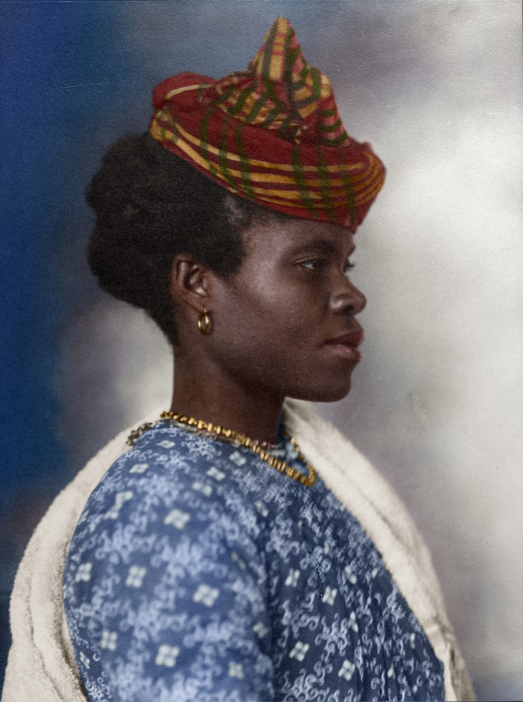 Portrait of a Guadeloupean woman at the Ellis Island Immigration Station, 1911.