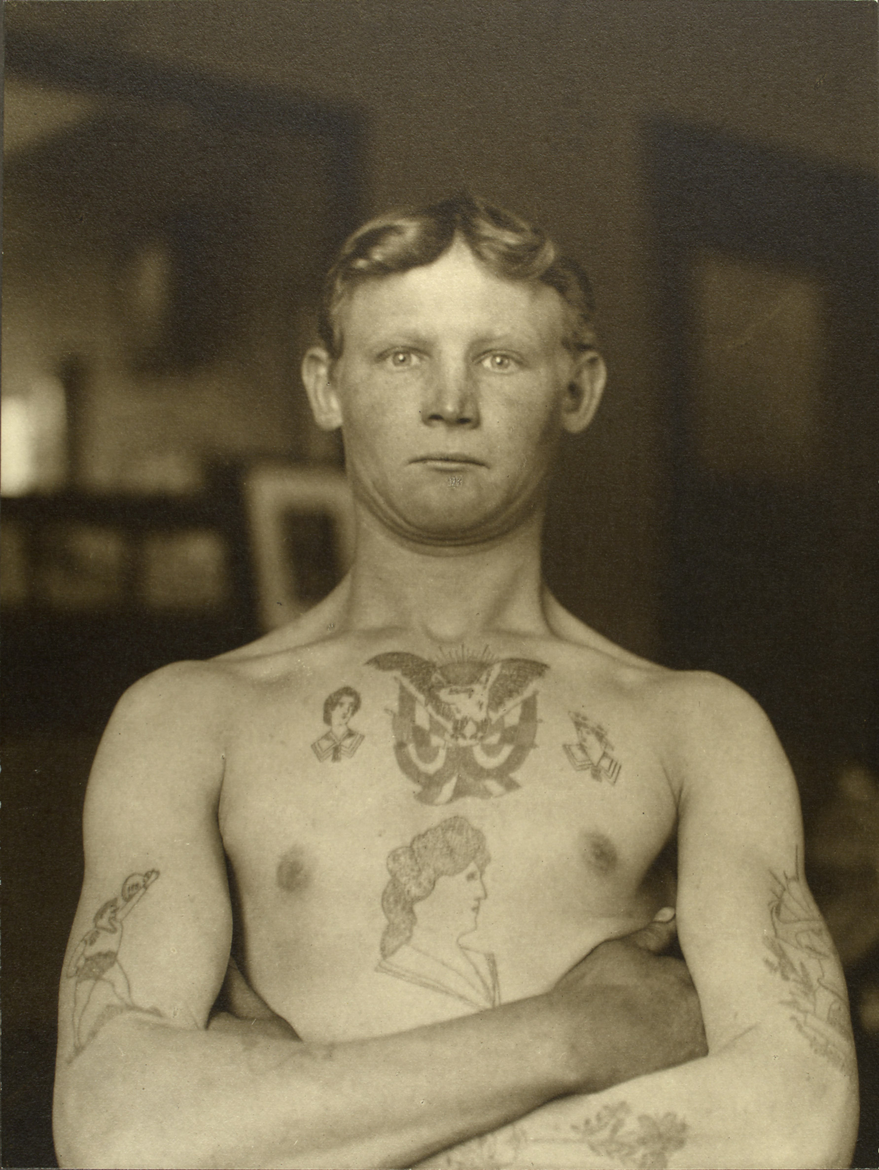 Portrait of a German stowaway at the Ellis Island Immigration Station, 1911.