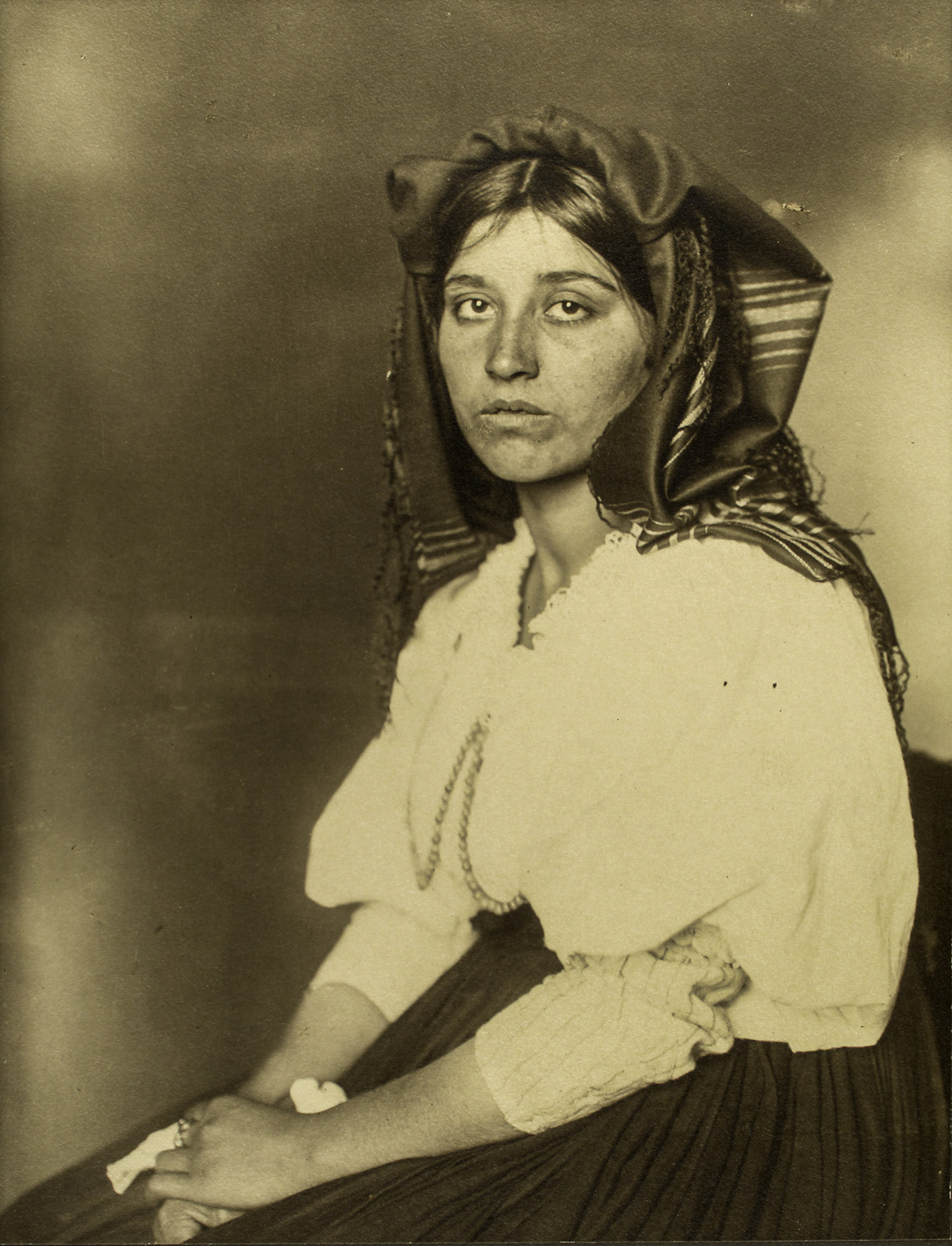 Portrait of an Italian woman at the Ellis Island Immigration Station, 1906.