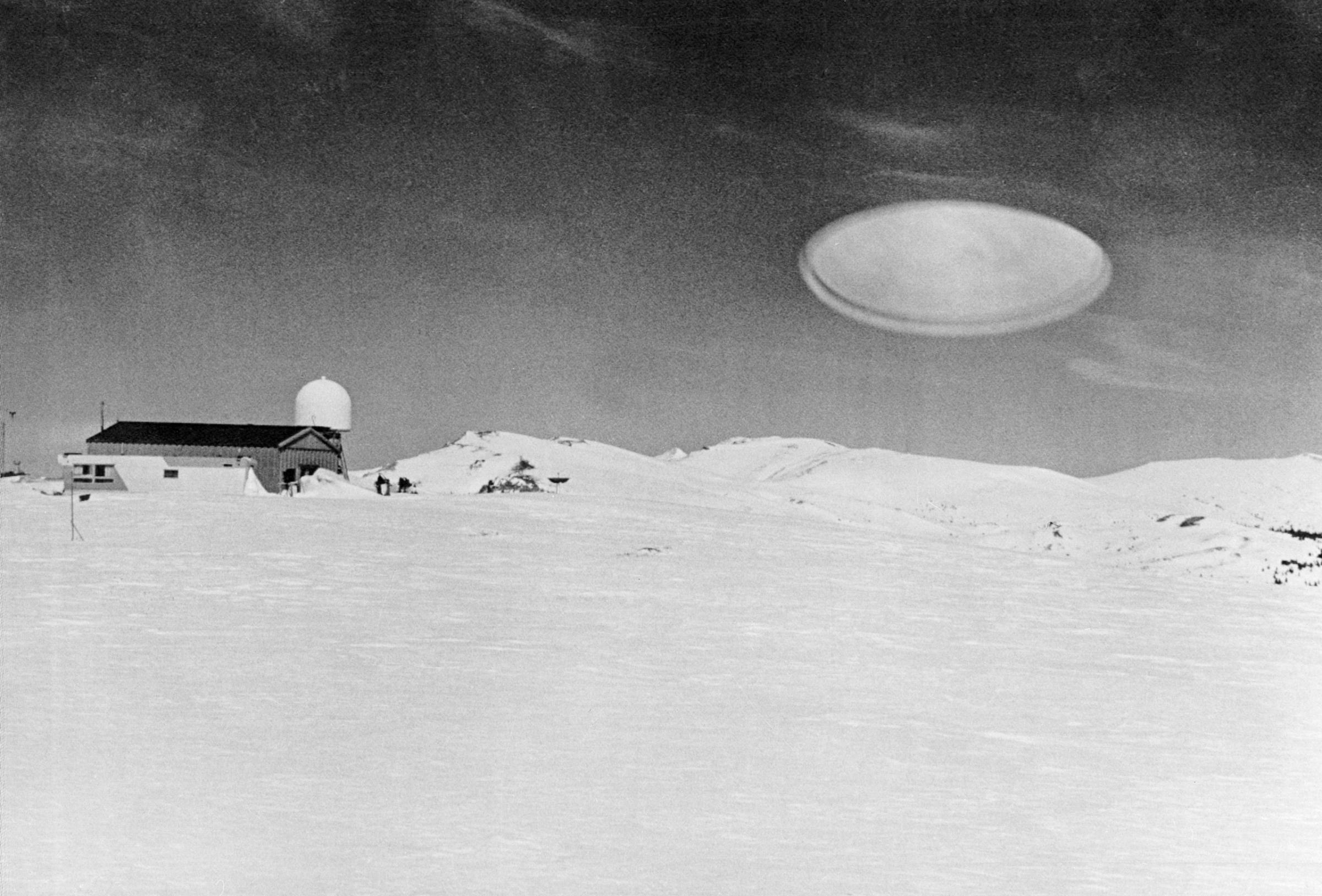 UFO Over Barn In Snow Covered Field, 1966 Colorado