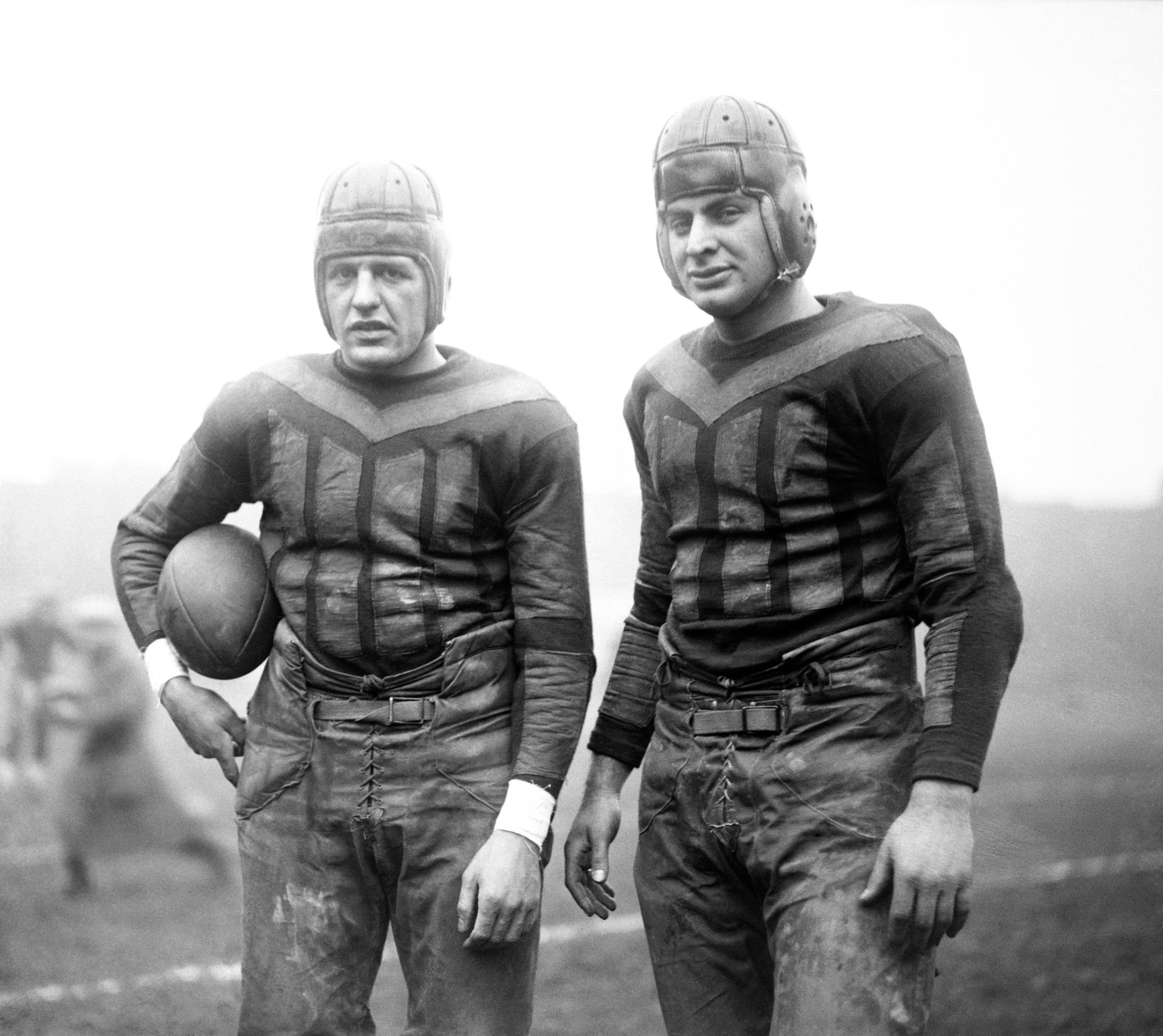 Football Players Red Grange and Earl Britton, 1925.