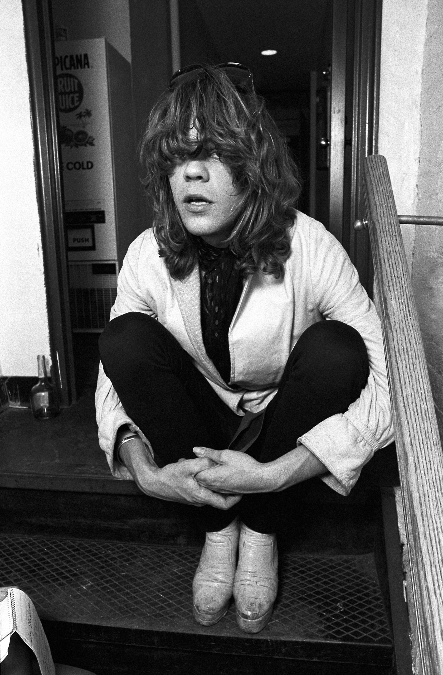 Rock, protopunk, blues and pop singer, songwriter and actor David Johansen of the band New York Dolls at A and R recording studio in NYC on Feb. 13, 1974.