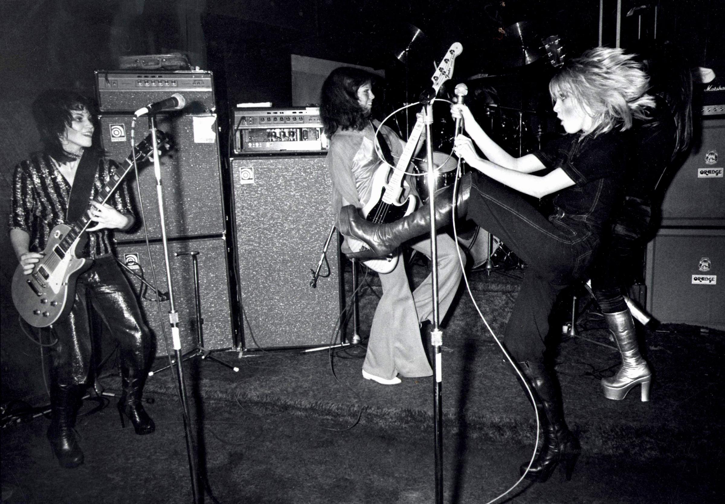 The Runaways performing at CBGB in New York City on August 2, 1976.