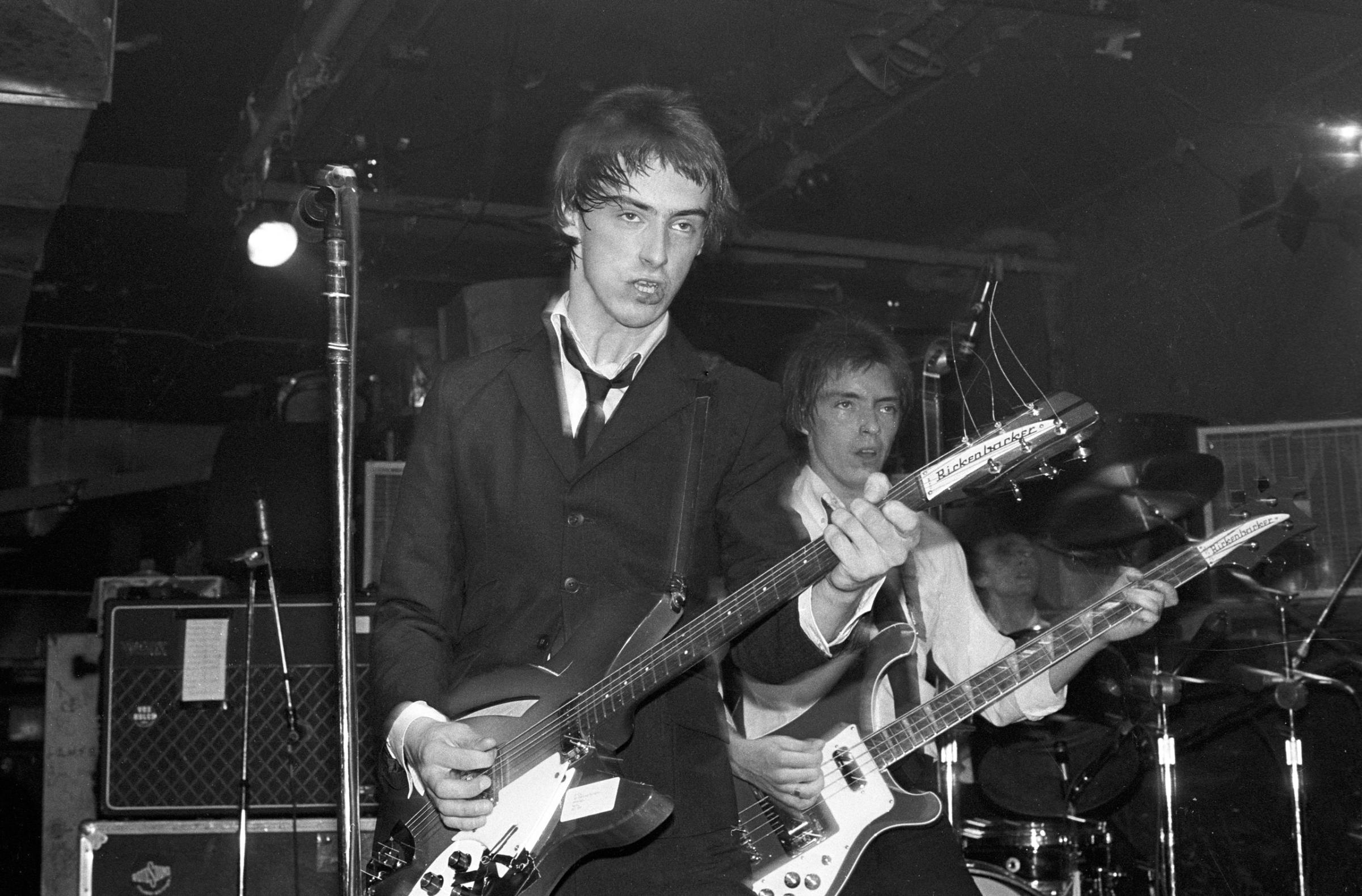 Paul Weller and Bruce Foxton, members of The JAM, performing at CBGB's on October 15, 1977.