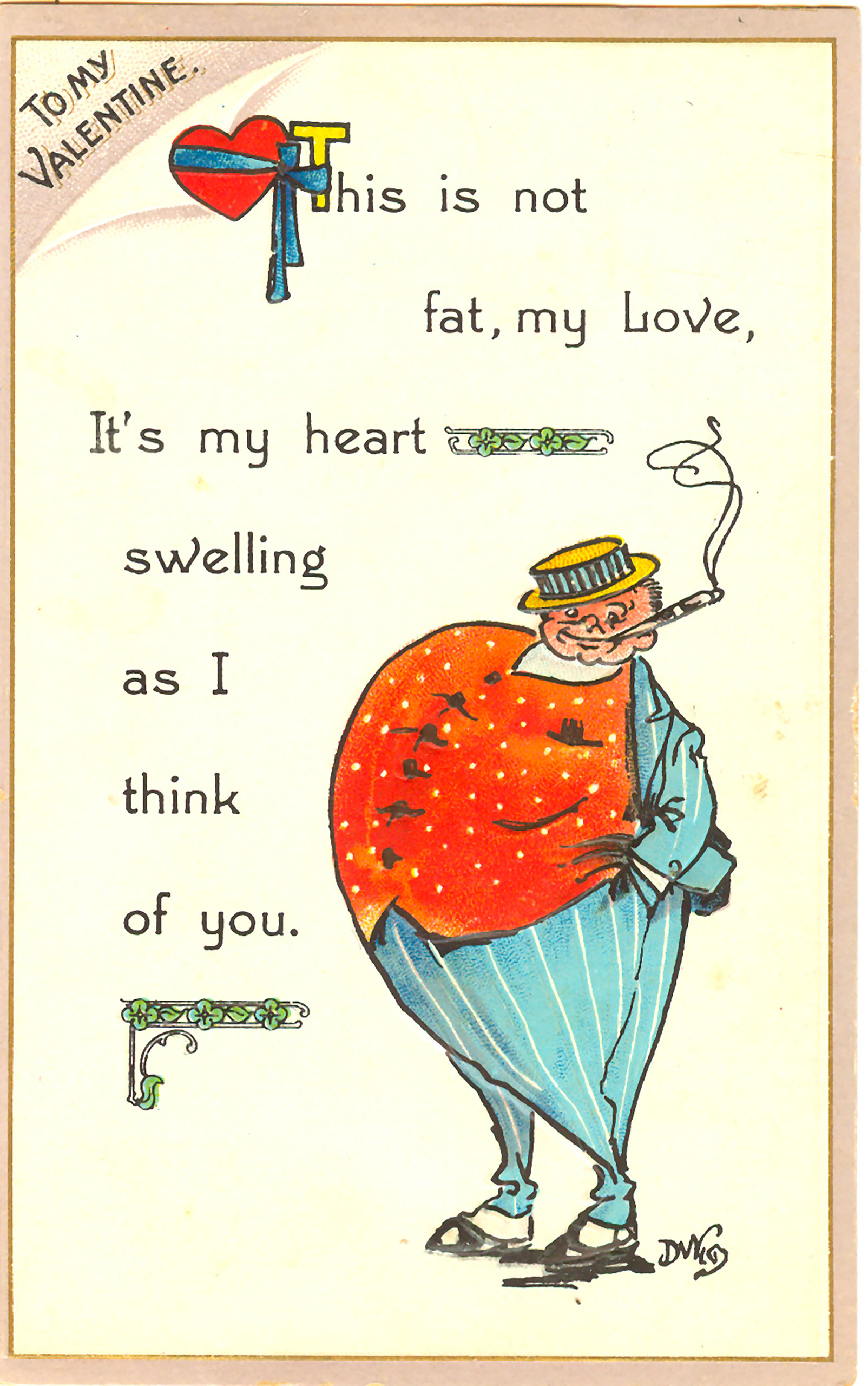 Vintage Valentine's Day card circa 1915.