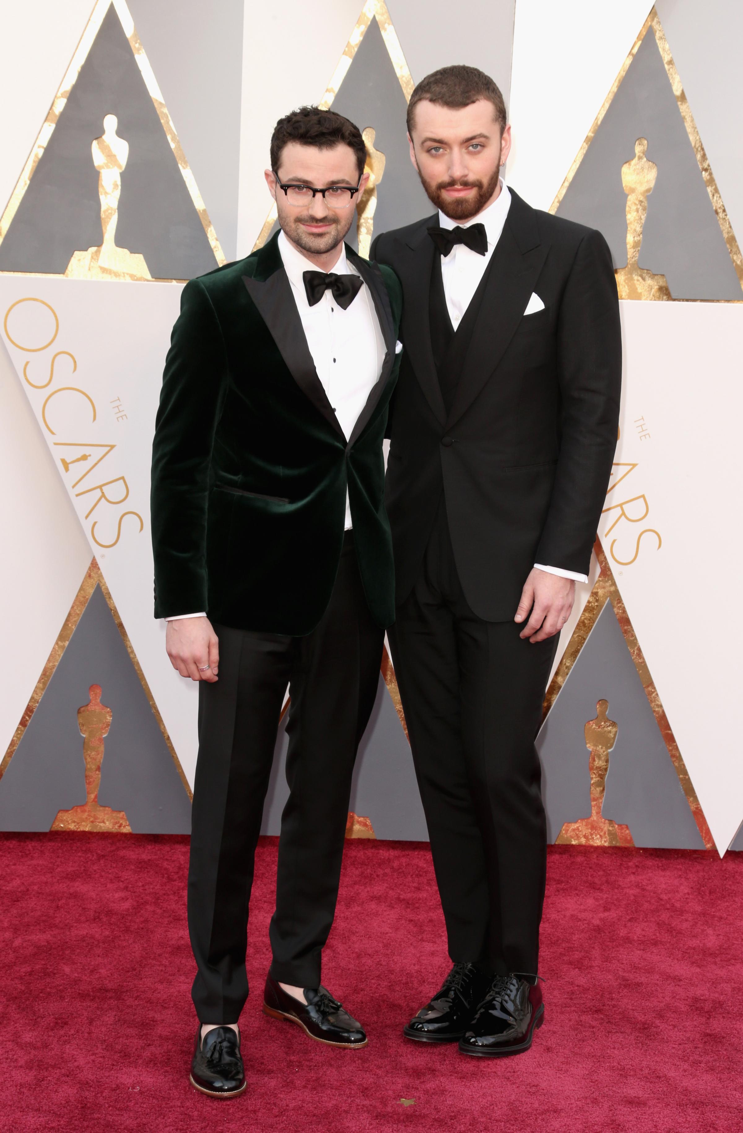 Jimmy Napes and Sam Smith attend the 88th Annual Academy Awards on Feb. 28, 2016 in Hollywood, Calif.