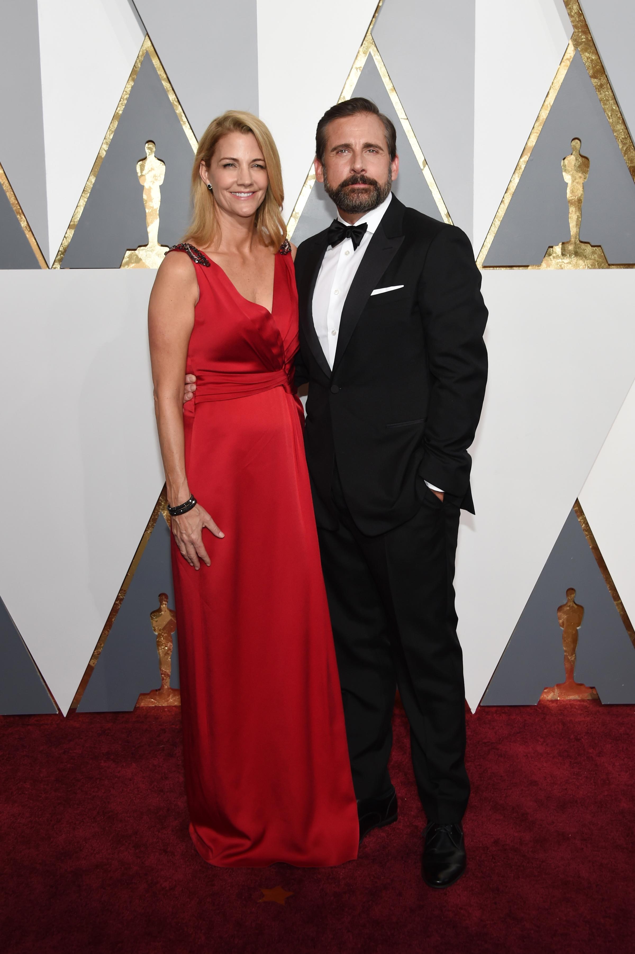 Nancy Carell and Steve Carell attend the 88th Annual Academy Awards on Feb. 28, 2016 in Hollywood, Calif.