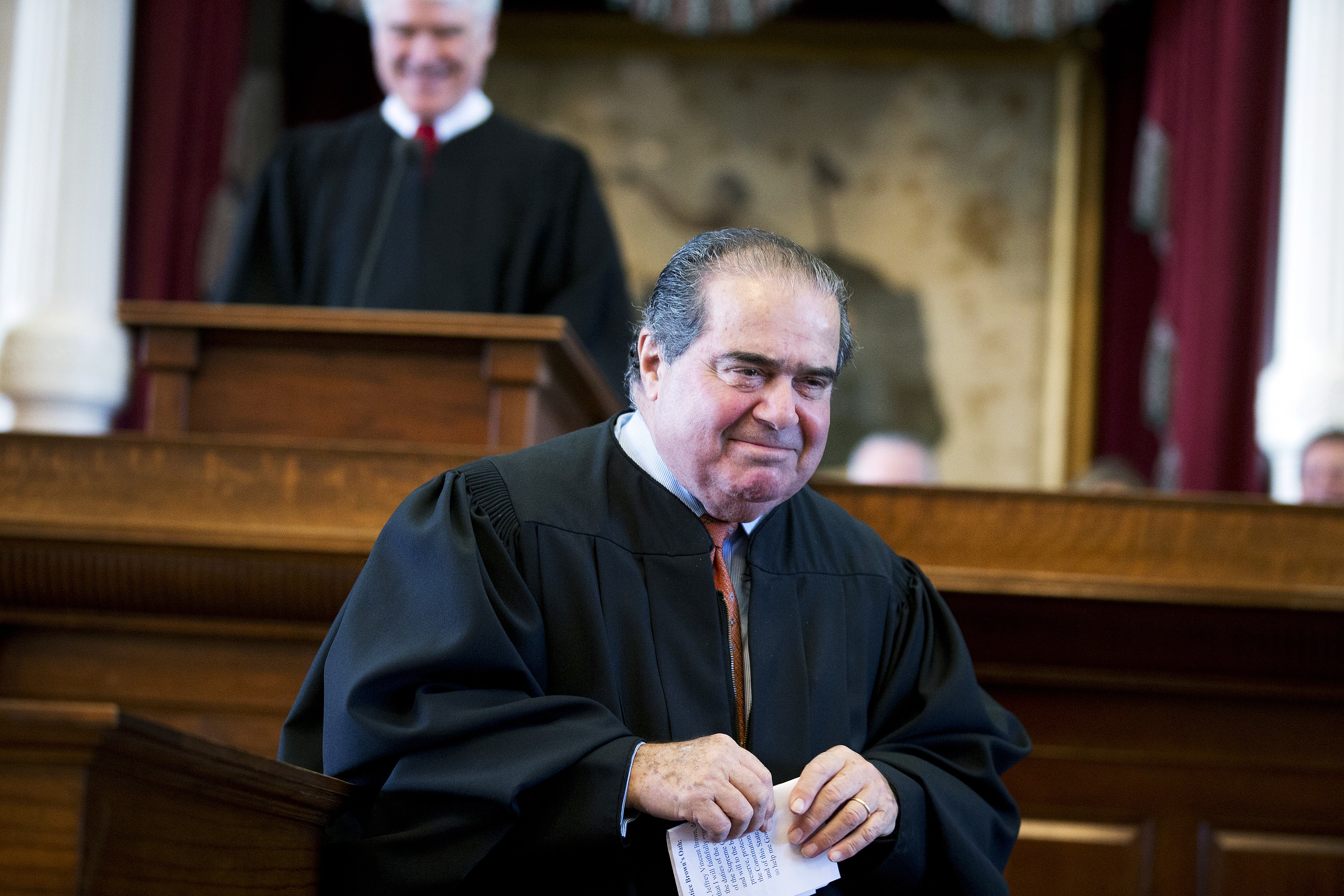 This Nov. 12, 2013 photo shows  Supreme Court Justice Antonin Scalia during the investiture of Texas Supreme Court Chief Justice Nathan Hecht at the Texas Capitol in Austin. (Bob Daemmrich—Corbis)