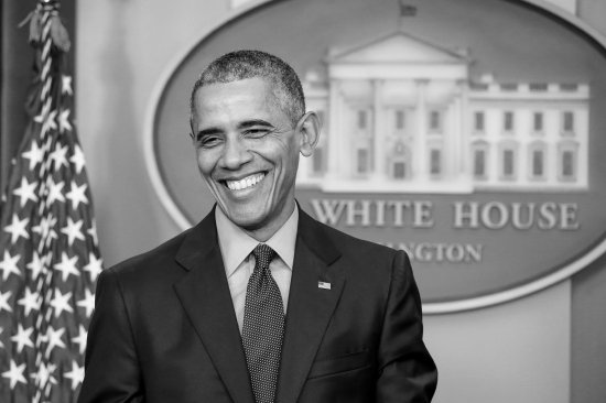 President Barack Obama smiles when members of the press shout of questions when he tries to end his end of the year news conference in the Brady Press Briefing Room at the White House in Washington, on Dec. 18, 2015.