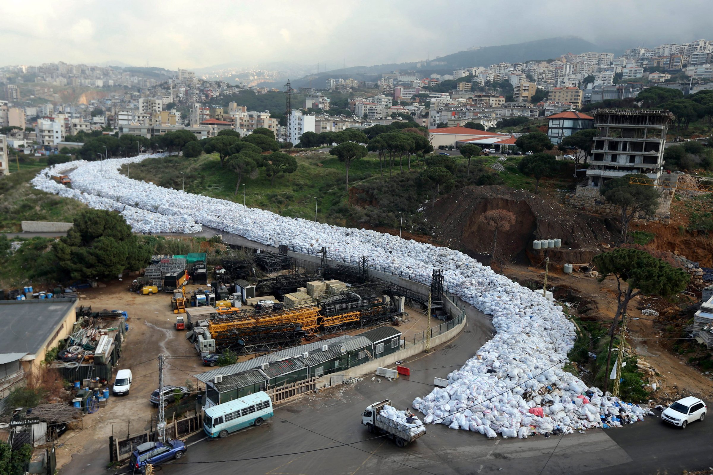 Thousands of packed garbage bags in Jdeideh, a northern suburb of Beirut, Lebanon, Feb. 23, 2016. The country has struggled to resolve its trash crisis since last summer.