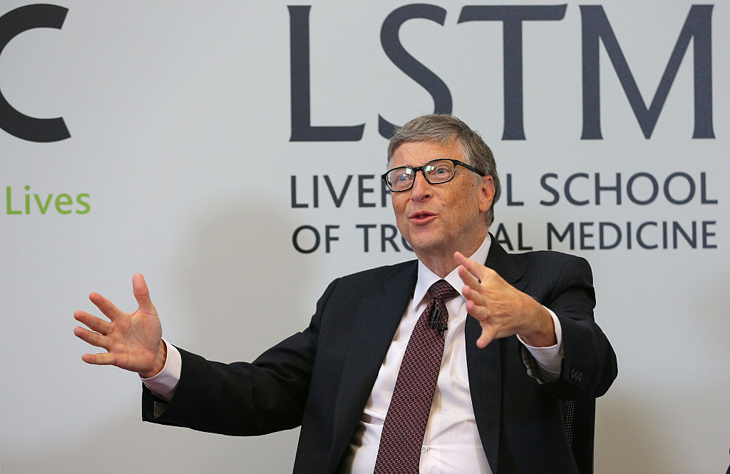 Co-founder of Microsoft Bill Gates during a visit to the Liverpool School of Tropical Medicine in Liverpool, England, on  Jan. 25. (Dave Thompson-Getty Images)