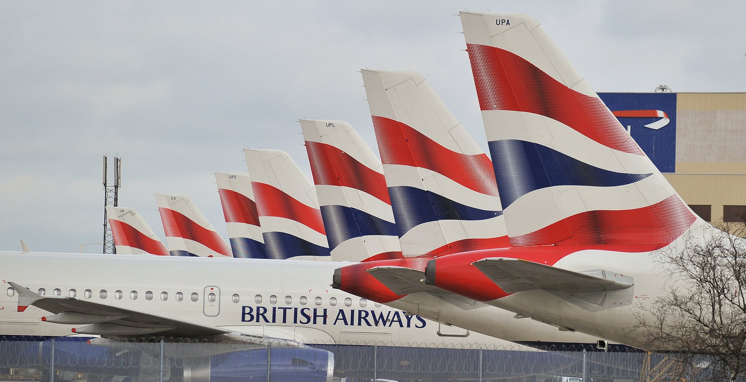 British Airways planes are grounded at Heathrow Airport on March 28, 2010.