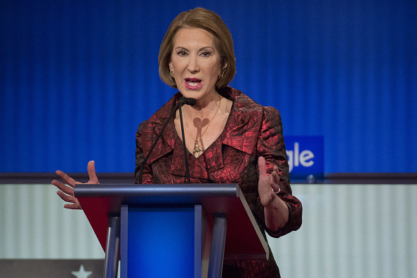 Carly Fiorina, former chairman and chief executive officer of Hewlett-Packard Co. and 2016 Republican presidential candidate, speaks during the Republican presidential candidate debate at the Iowa Events Center in Des Moines, Iowa, U.S., on Thursday, Jan. 28, 2016.