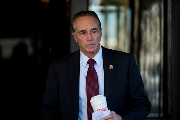 Rep. Chris Collins, R-N.Y., leaves the House Republican Conference meeting at the Capitol Hill Club on Nov. 3, 2015. (Bill Clark—CQ-Roll Call/Getty)