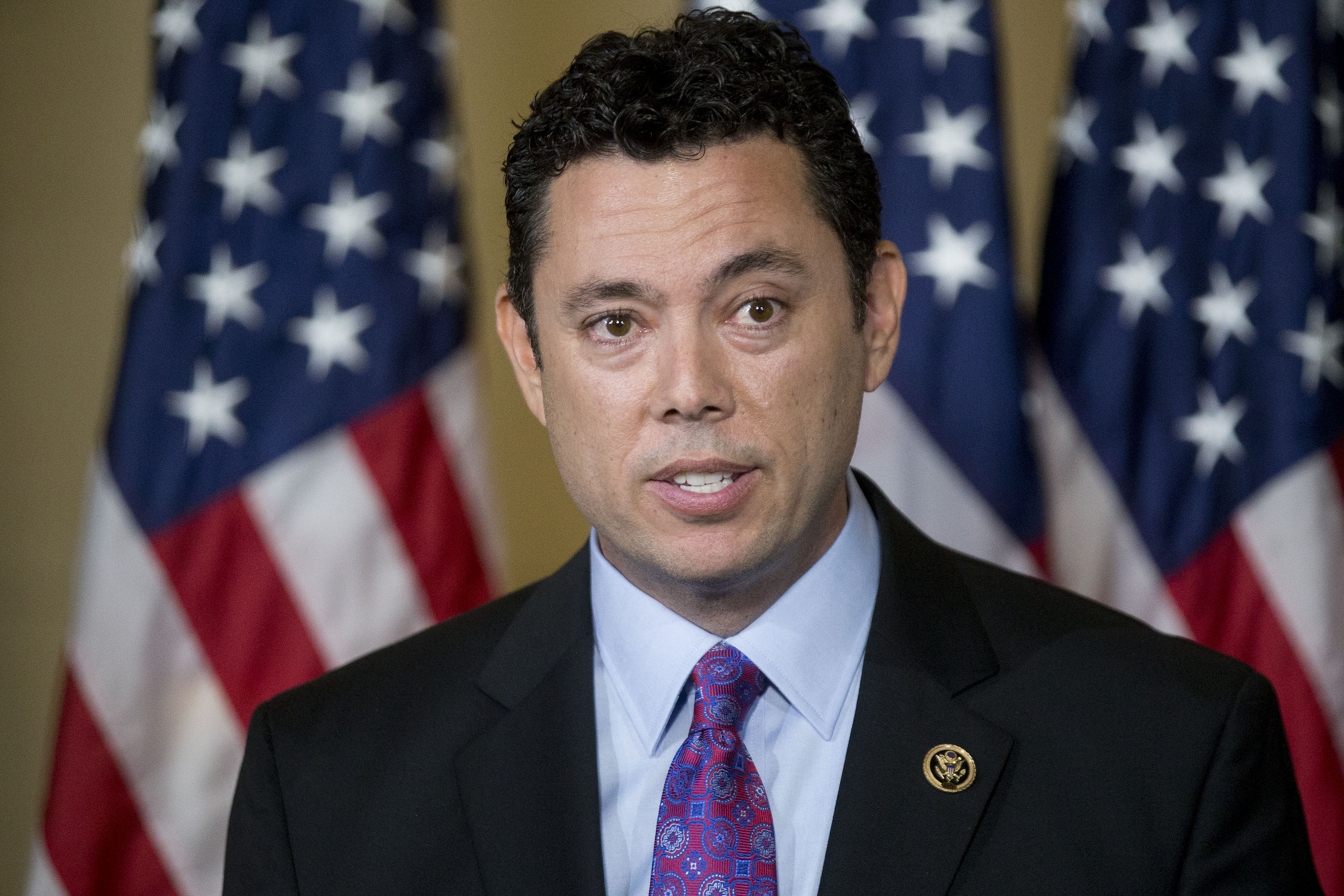 Representative Jason Chaffetz, a Republican from Utah, speaks to members of the media after a closed House Republican election meeting on Capitol Hill in Washington, D.C., U.S., on Thursday, Oct. 8, 2015. (Andrew Harrer—Bloomberg/Getty Images)