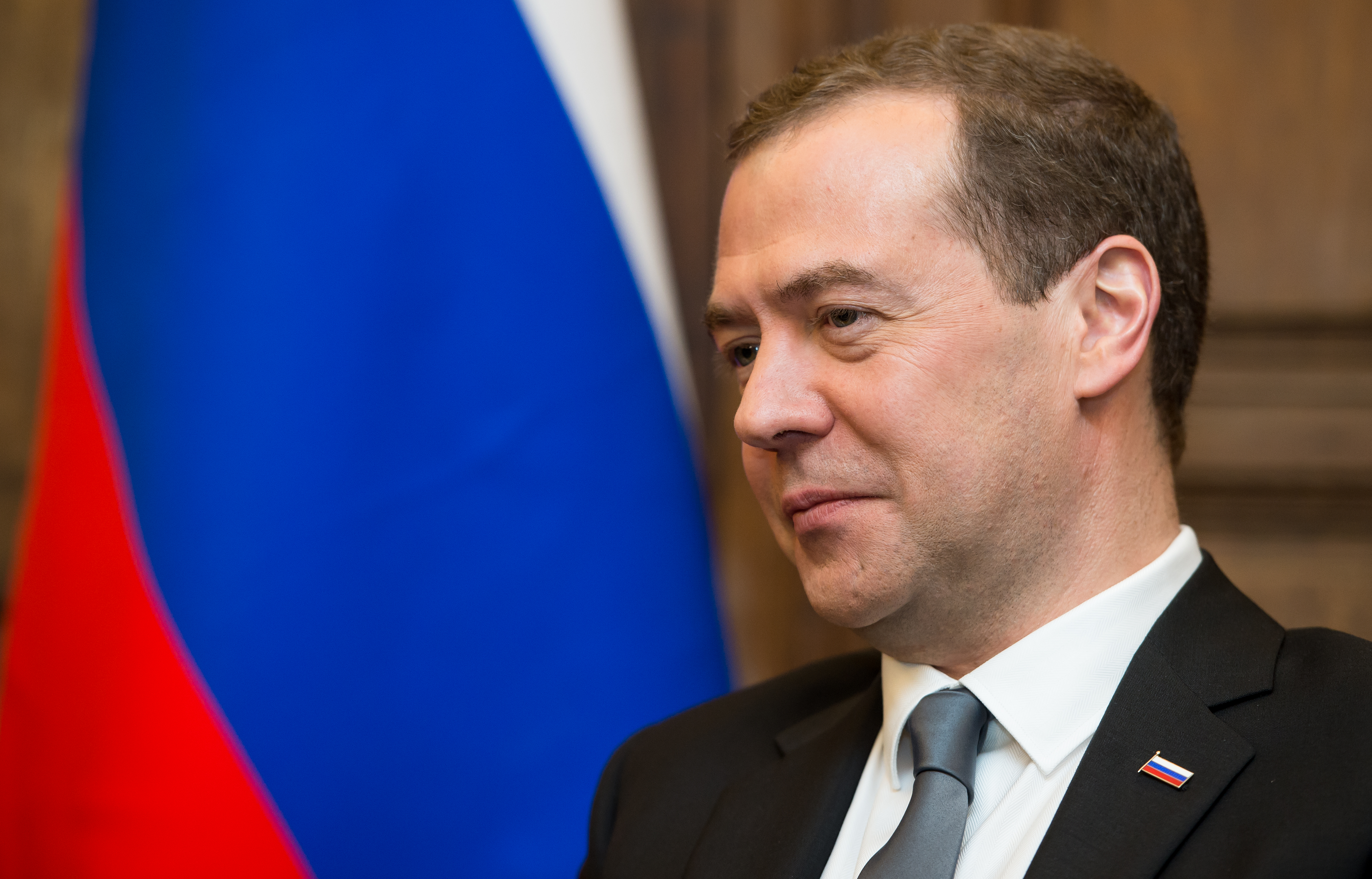 Russian Prime Minister Dmitri Medvedev during a meeting with the Bavarian state premier in Munich on Feb. 13, 2016 (Sven Hoppe—picture-alliance/dpa/AP)