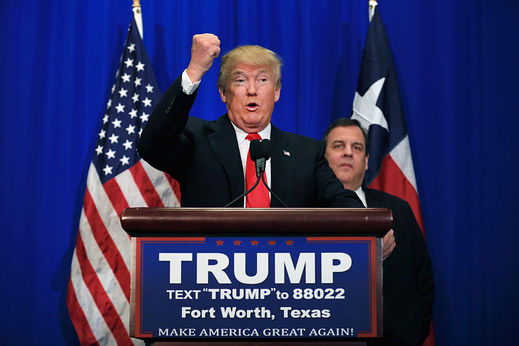 Republican presidential candidate Donald Trump is pictured in Fort Worth, Texas, Feb. 26, 2016.