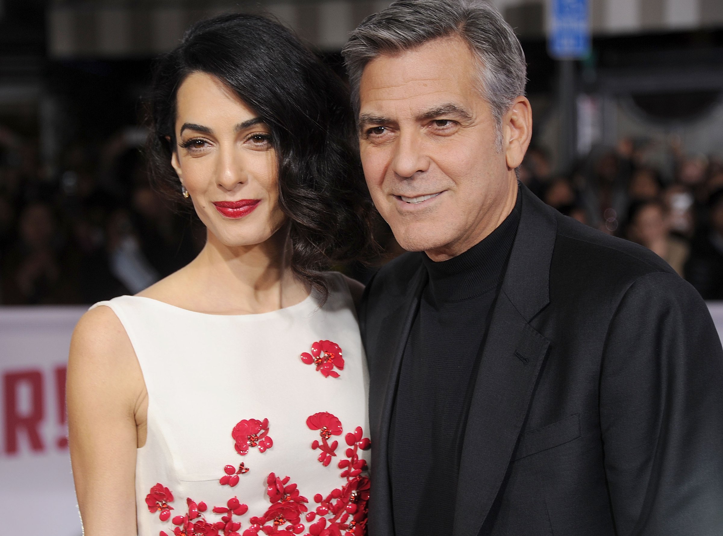 George Clooney arrives at the premiere of Universal Pictures' "Hail, Caesar!" at Regency Village Theatre on February 1, 2016 in Westwood, California.