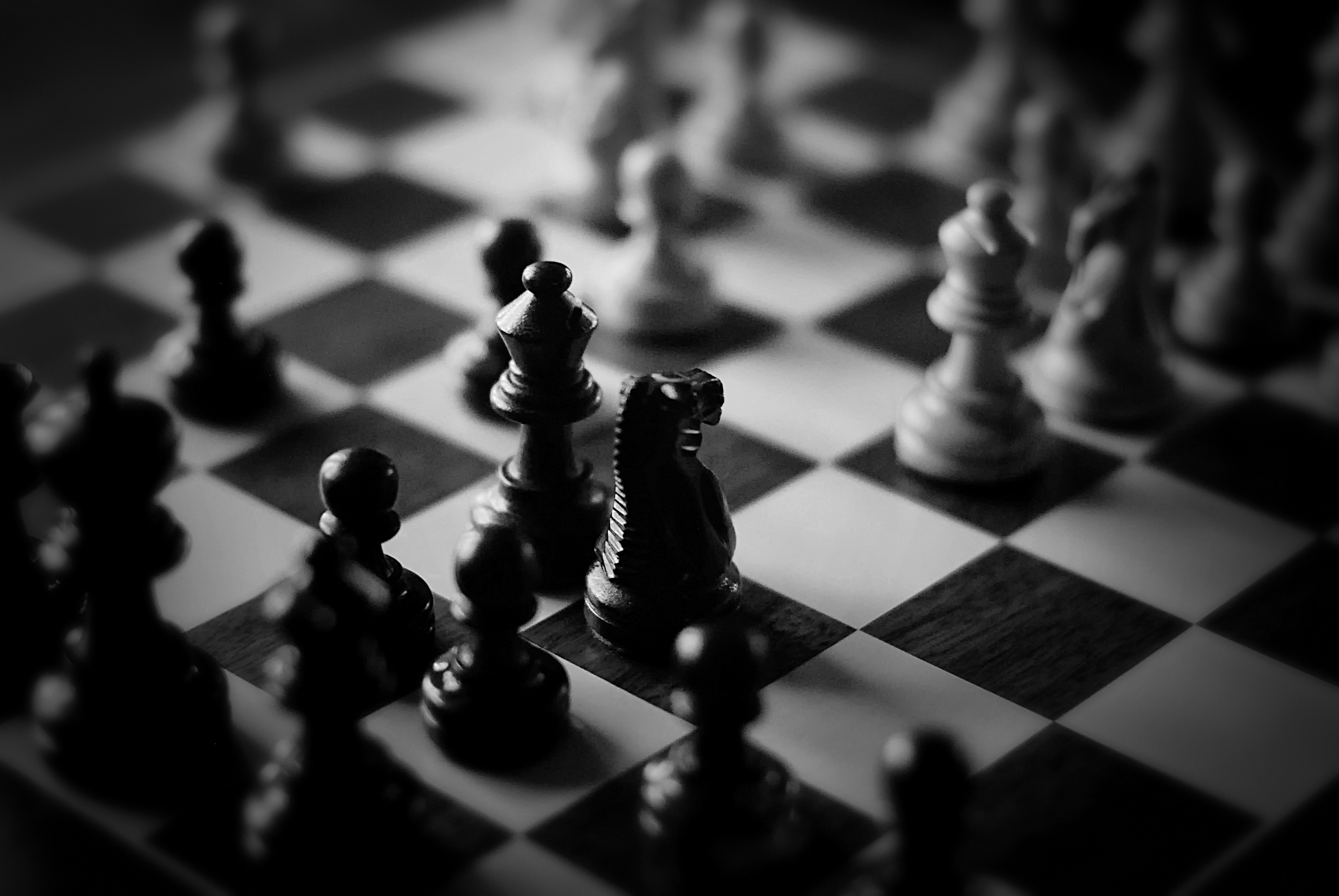 Game of chess in black and white (Getty Images)