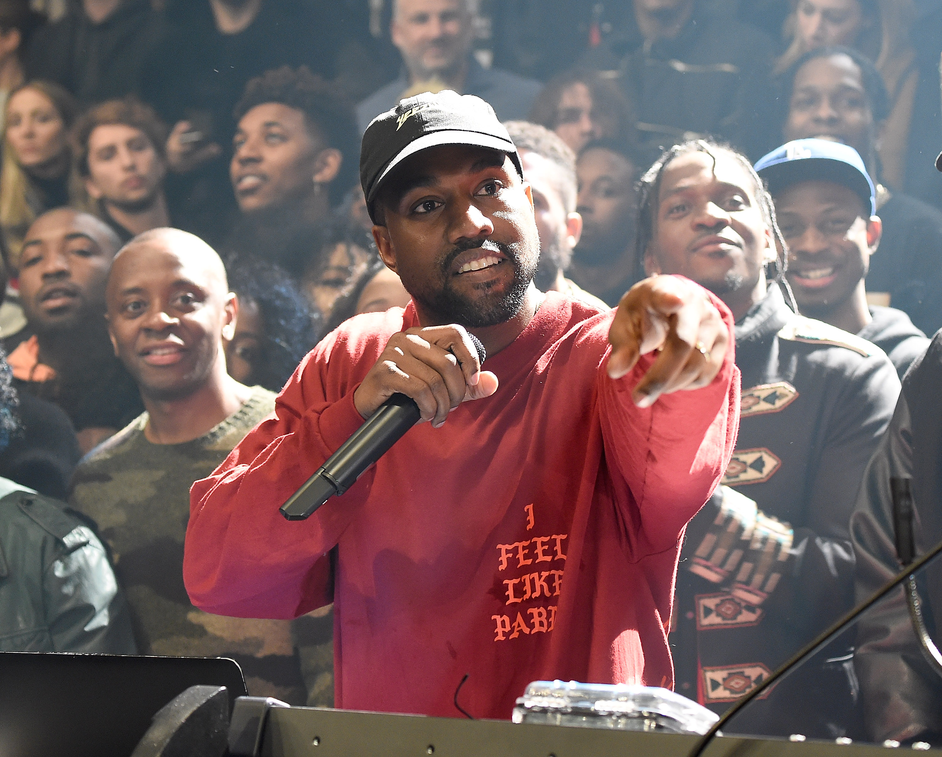 Kanye West attends Kanye West Yeezy Season 3 at Madison Square Garden on February 11, 2016 in New York City. (Kevin Mazur&mdash;Getty Images)