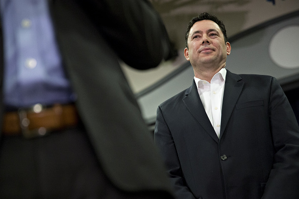Representative Jason Chaffetz, a Republican from Utah and chairman of the House Oversight and Government Reform Committee, right, listens as Representative Trey Gowdy, a Republican from South Carolina and chairman of the House Select Committee on Benghazi, left, speaks during a campaign event for Senator Marco Rubio, a Republican from Florida and 2016 presidential candidate, not pictured, at Hood Middle School in Derry, New Hampshire, U.S., on Friday, Feb. 5, 2016.