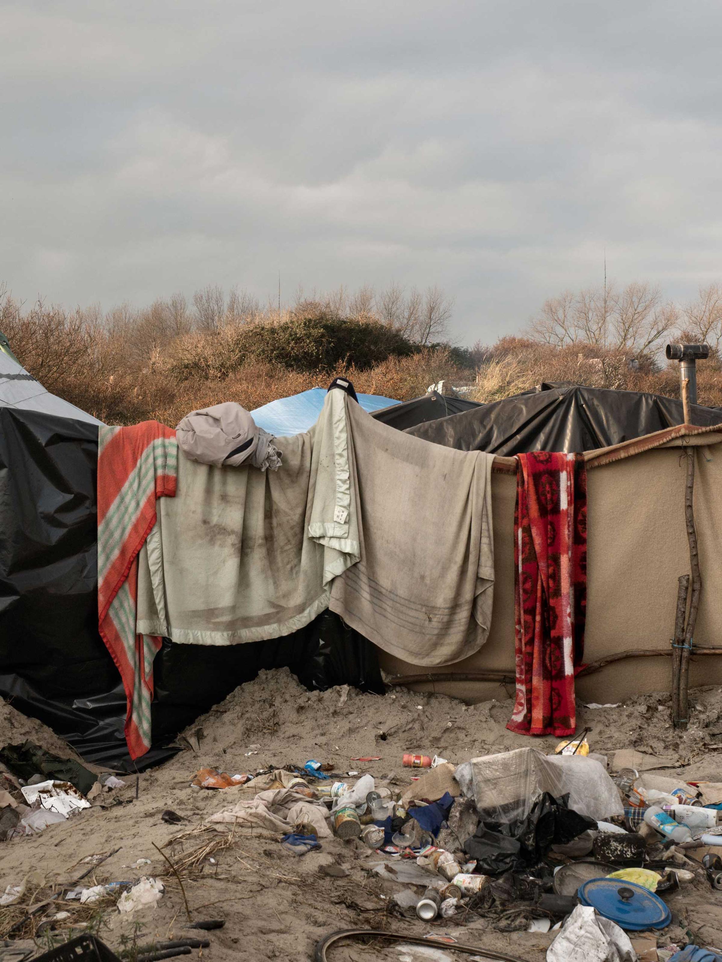 A dwelling for migrants in the "jungle" in Calais, France, Jan. 20, 2016.