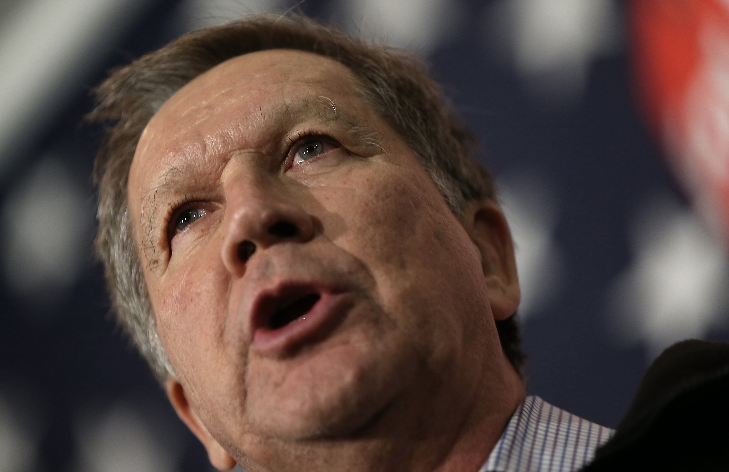 Ohio Gov. and Republican presidential candidate John Kasich at a campaign appearance on Feb. 19, 2016 in Mount Pleasant, South Carolina. (Win McNamee—Getty Images)