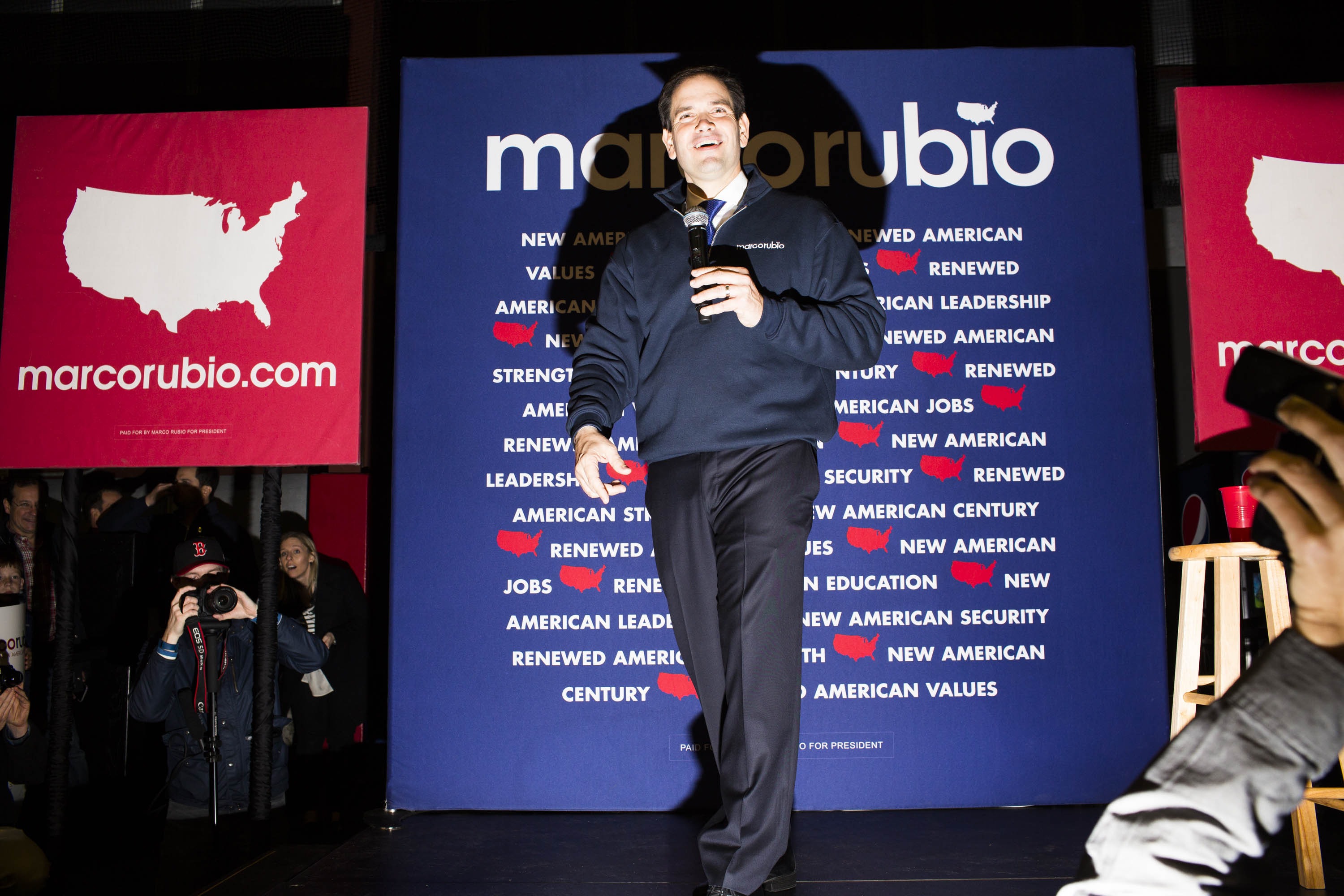 Republican presidential candidate, Florida Sen. Marco Rubio speaks to attendees during a campaign event at the Allard Center on Feb. 7, 2016, in Manchester, N.H.