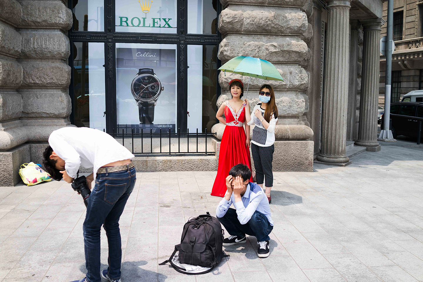 On the streets of the Bund in Shanghai, sandstone, European-style buildings are populated with wedding photo shoots, seen here in May 2013.