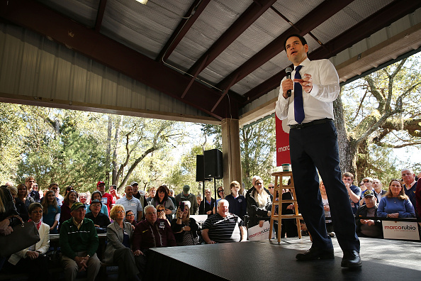 Presidential candidate and Florida Sen. Marco Rubio speaks to voters in North Carolina on February 16, 2016 in Summerville, South Carolina.