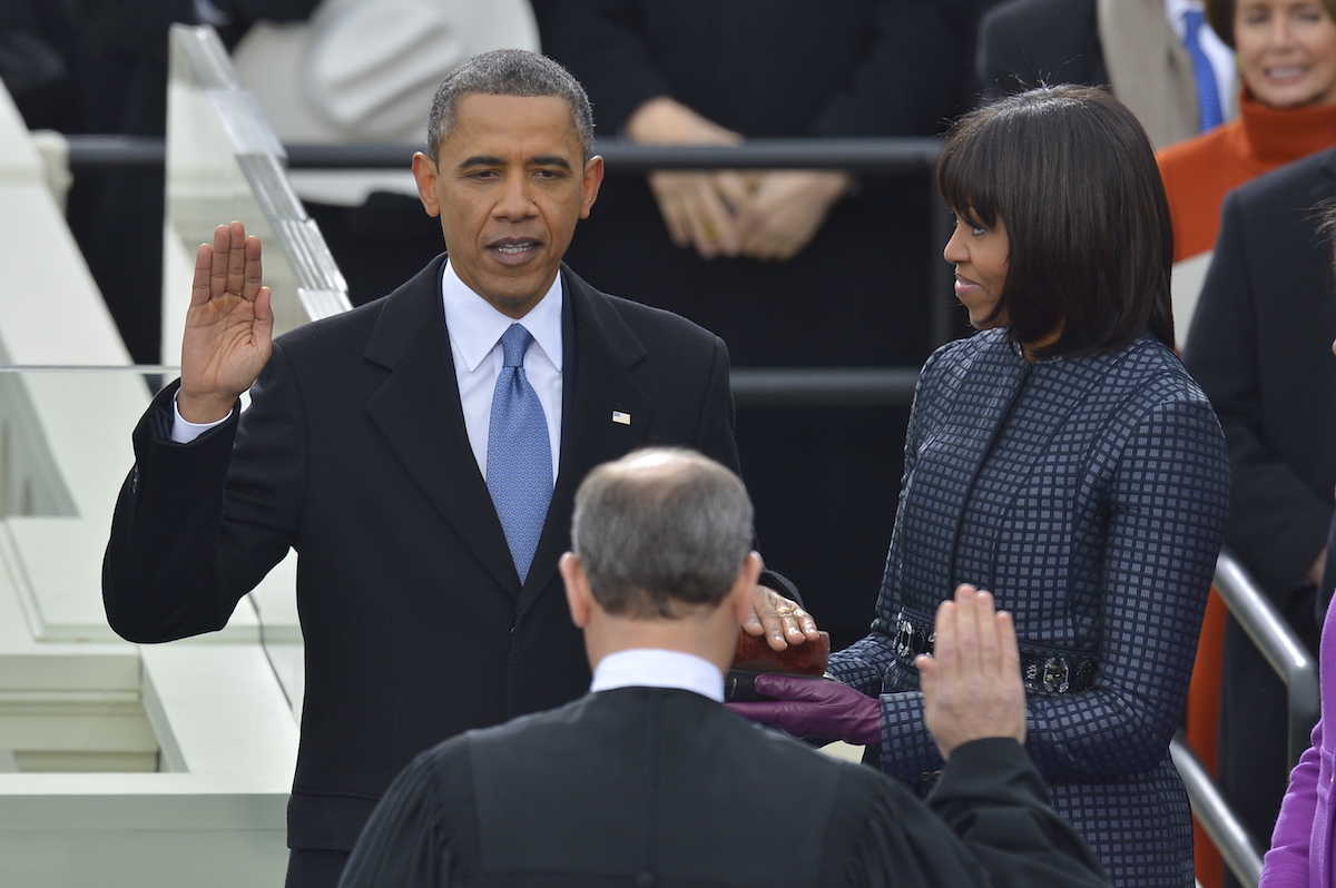 President Barack Obama takes the oath of office at the United States Capitol on Jan.  21, 2013. (The Washington Post / Getty Images)